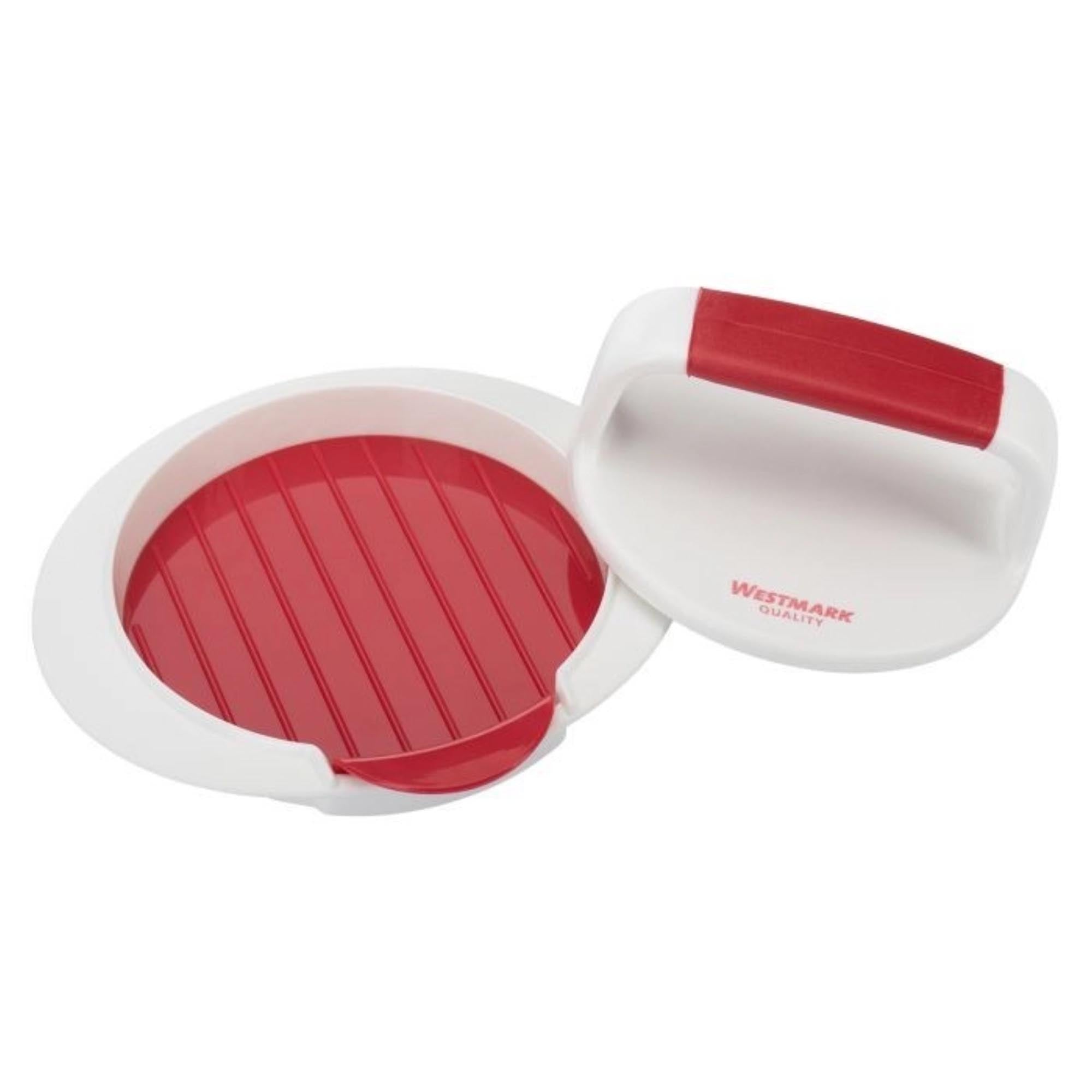 Entdecken Sie den Westmark Hamburgermaker (15x16x6 cm) – ideal für perfekte Burger-Patties, leicht zu reinigen und langlebig. Perfekt für BBQs!