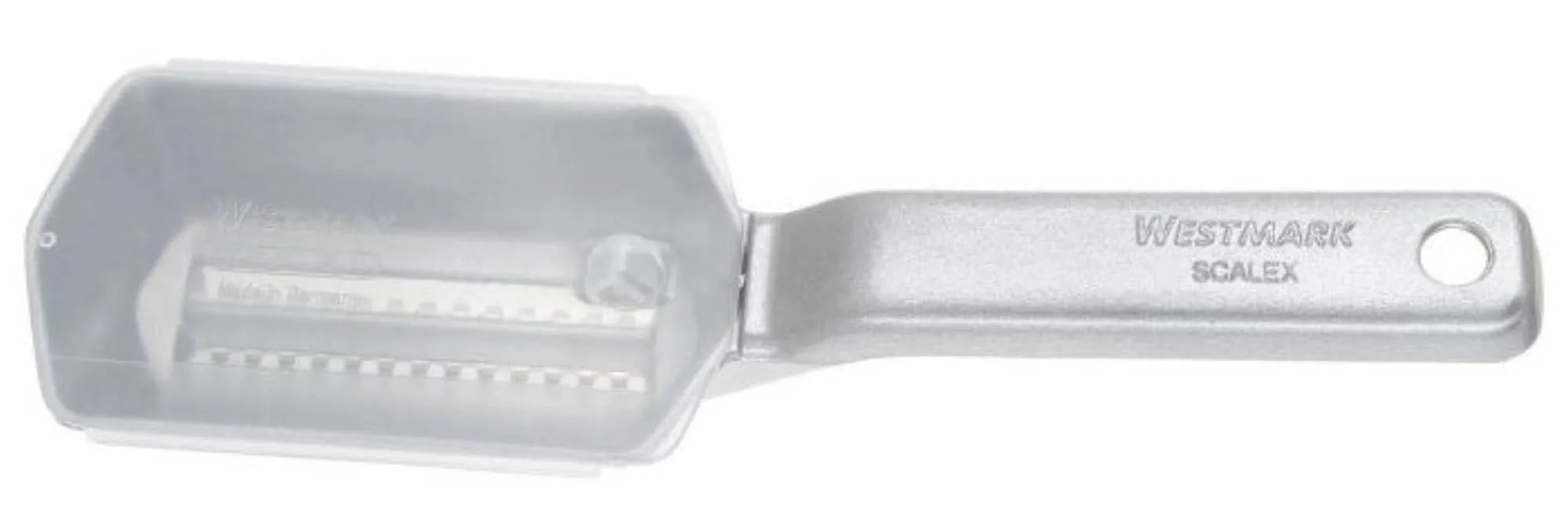 Fischentschupper Scalex, 20.5x6x3.7cm in Silber präsentiert im Onlineshop von KAQTU Design AG. Küchenhelfer ist von Westmark