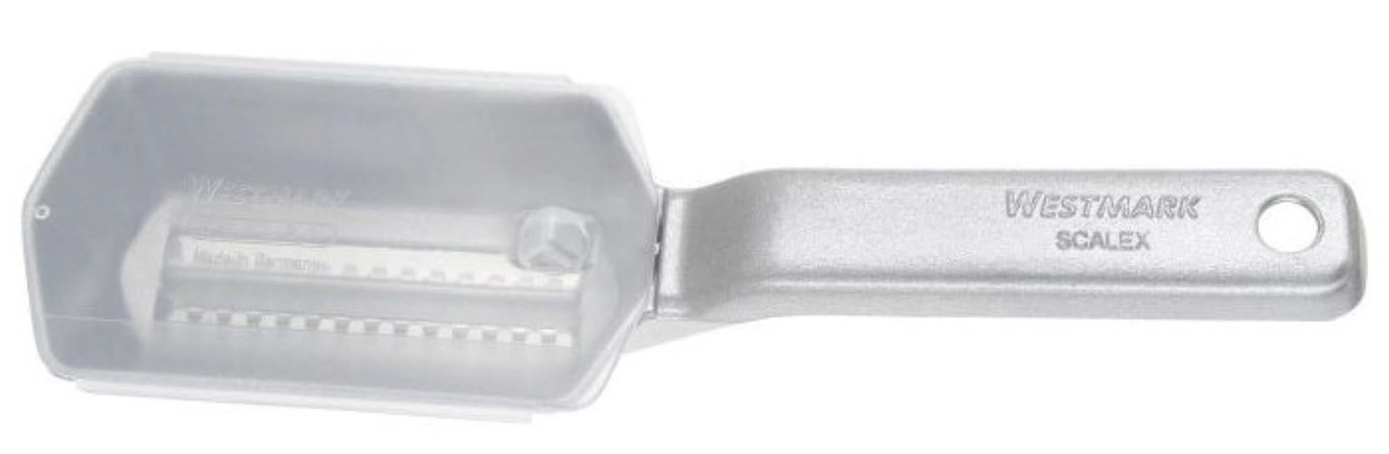 Fischentschupper Scalex, 20.5x6x3.7cm in Silber präsentiert im Onlineshop von KAQTU Design AG. Küchenhelfer ist von Westmark