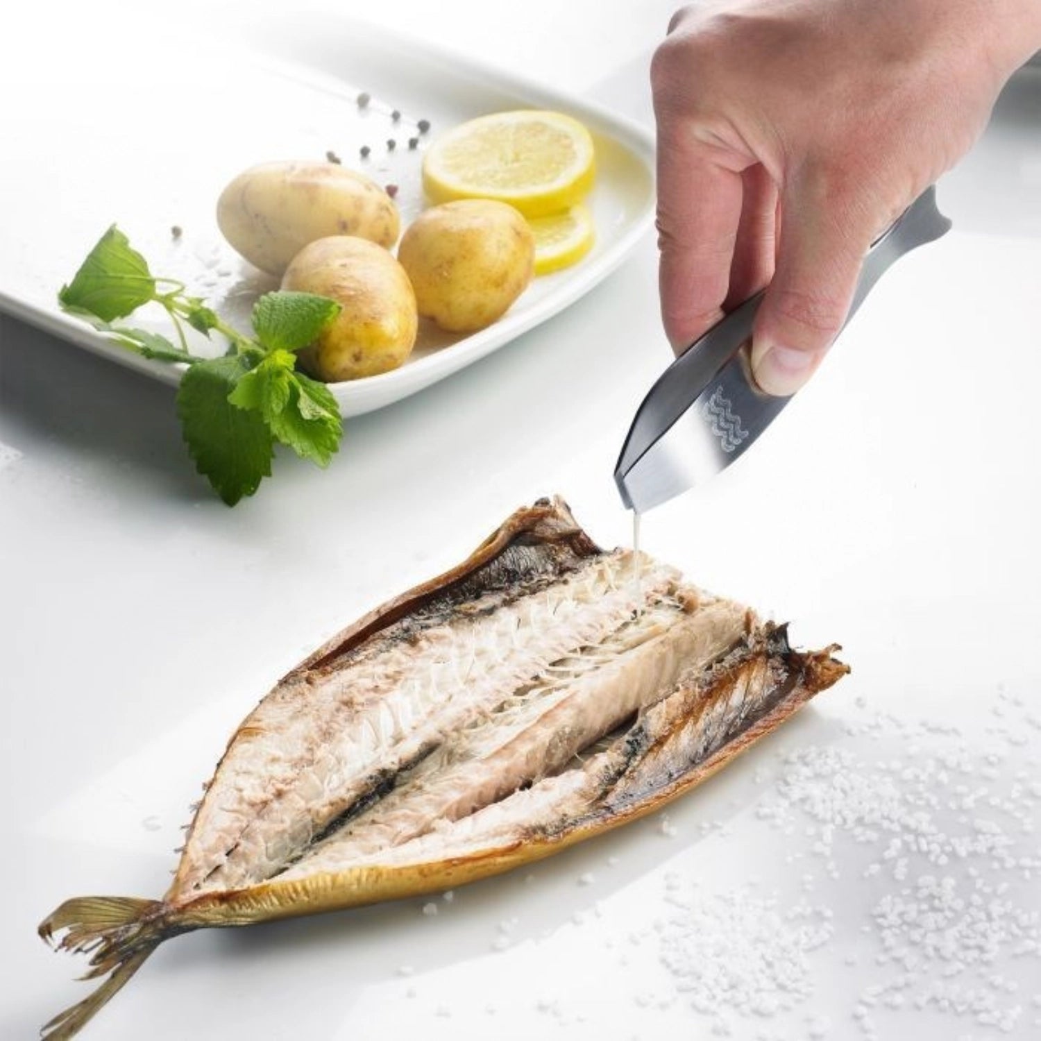 Fischgrätenpinzette von Westmark, 14x3x2.5cm, ideal zum Entfernen von Gräten aus Fischfilets, praktischer Küchenhelfer für Feinschmecker.