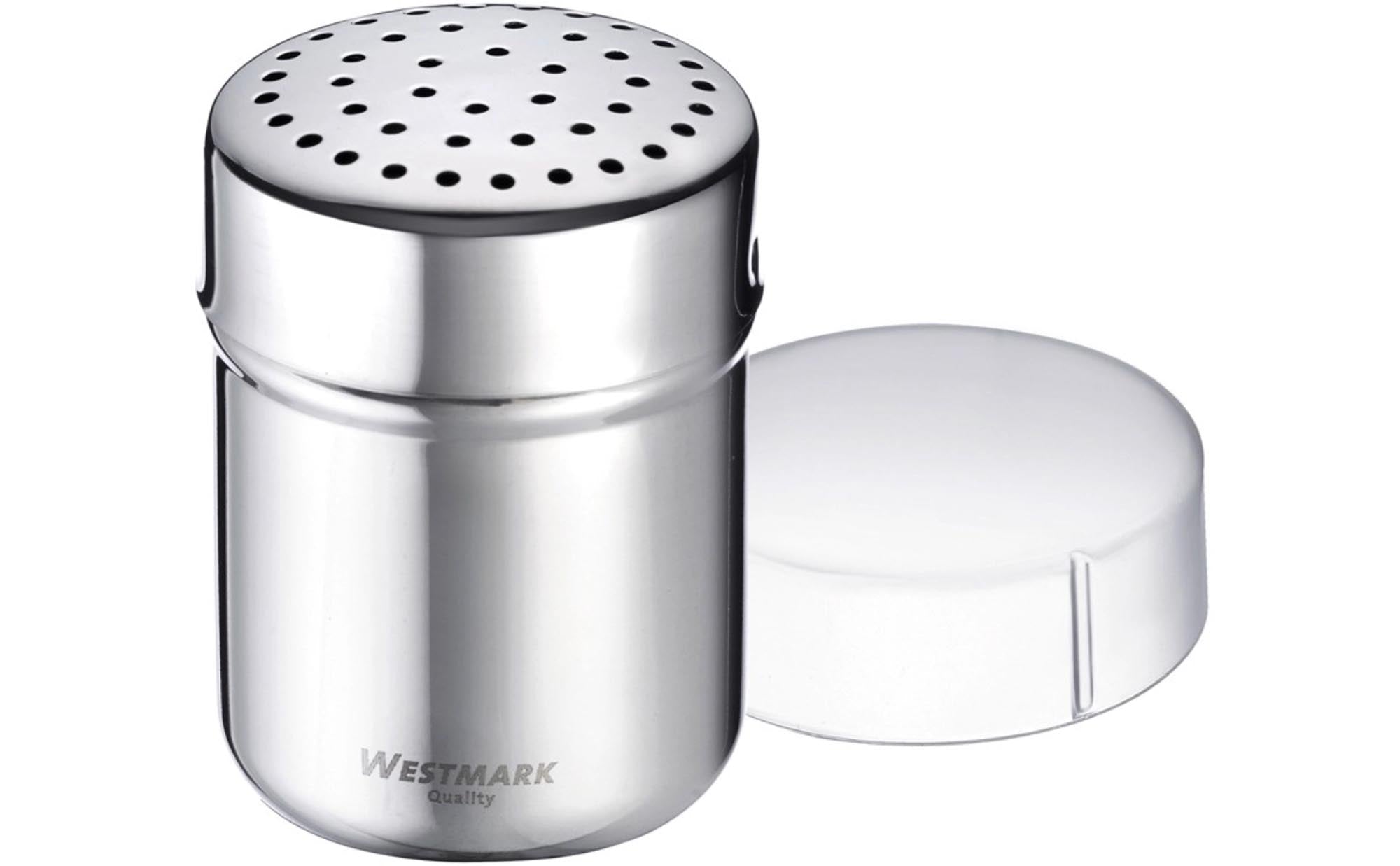 Gewürzstreuer Grob mit Frischhaltedeckel in Silber präsentiert im Onlineshop von KAQTU Design AG. Aufbewahrungsdose ist von Westmark