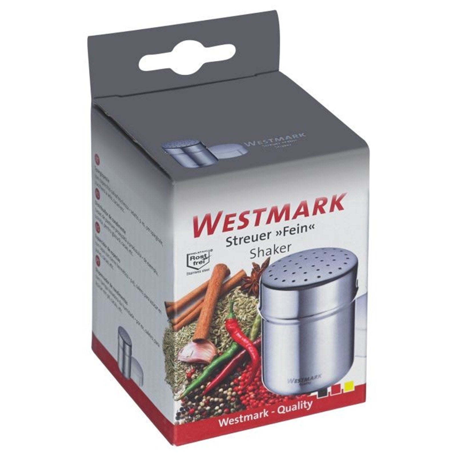 Eleganter Gewürzstreuer von Westmark mit praktischem Frischhaltedeckel, ideal für feine Gewürze. Perfekt für den täglichen Gebrauch.