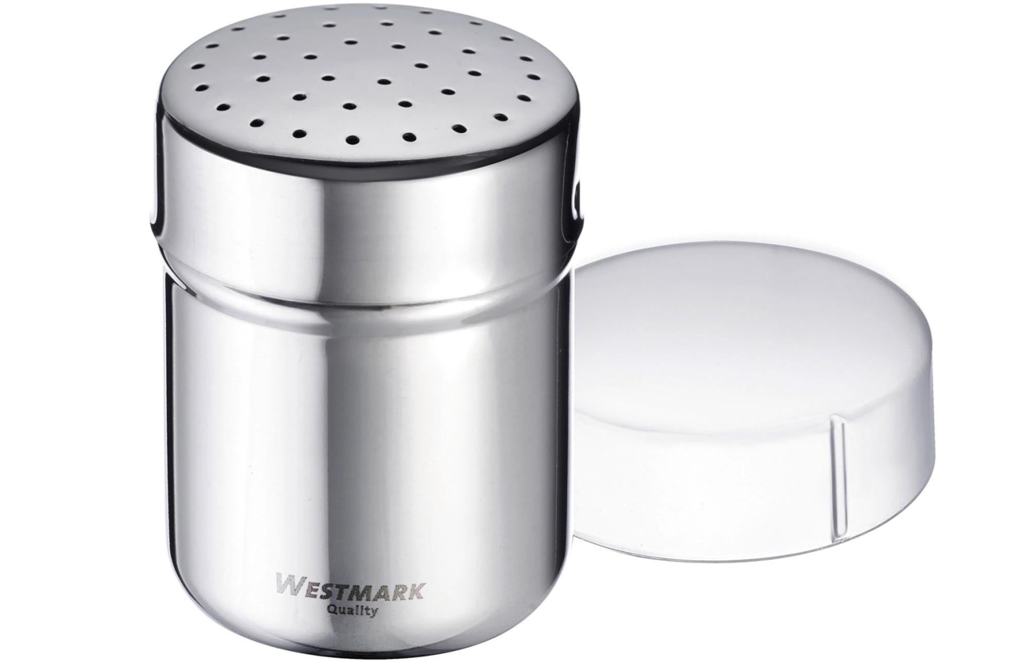 Gewürzstreuer Fein mit Frischhaltedeckel in Silber präsentiert im Onlineshop von KAQTU Design AG. Aufbewahrungsdose ist von Westmark