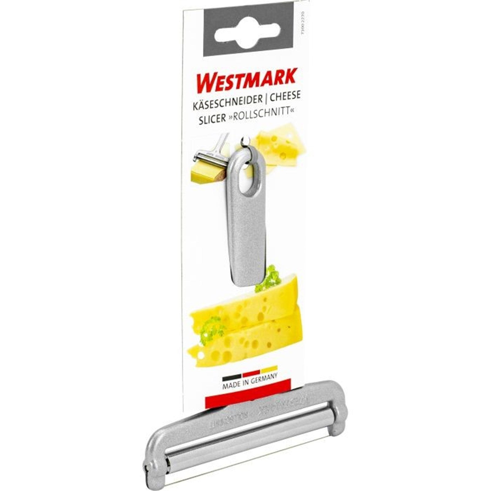 Praktischer Käseschneider von Westmark mit Rollschnitt, ideal für gleichmässige Käsescheiben und müheloses Schneiden.