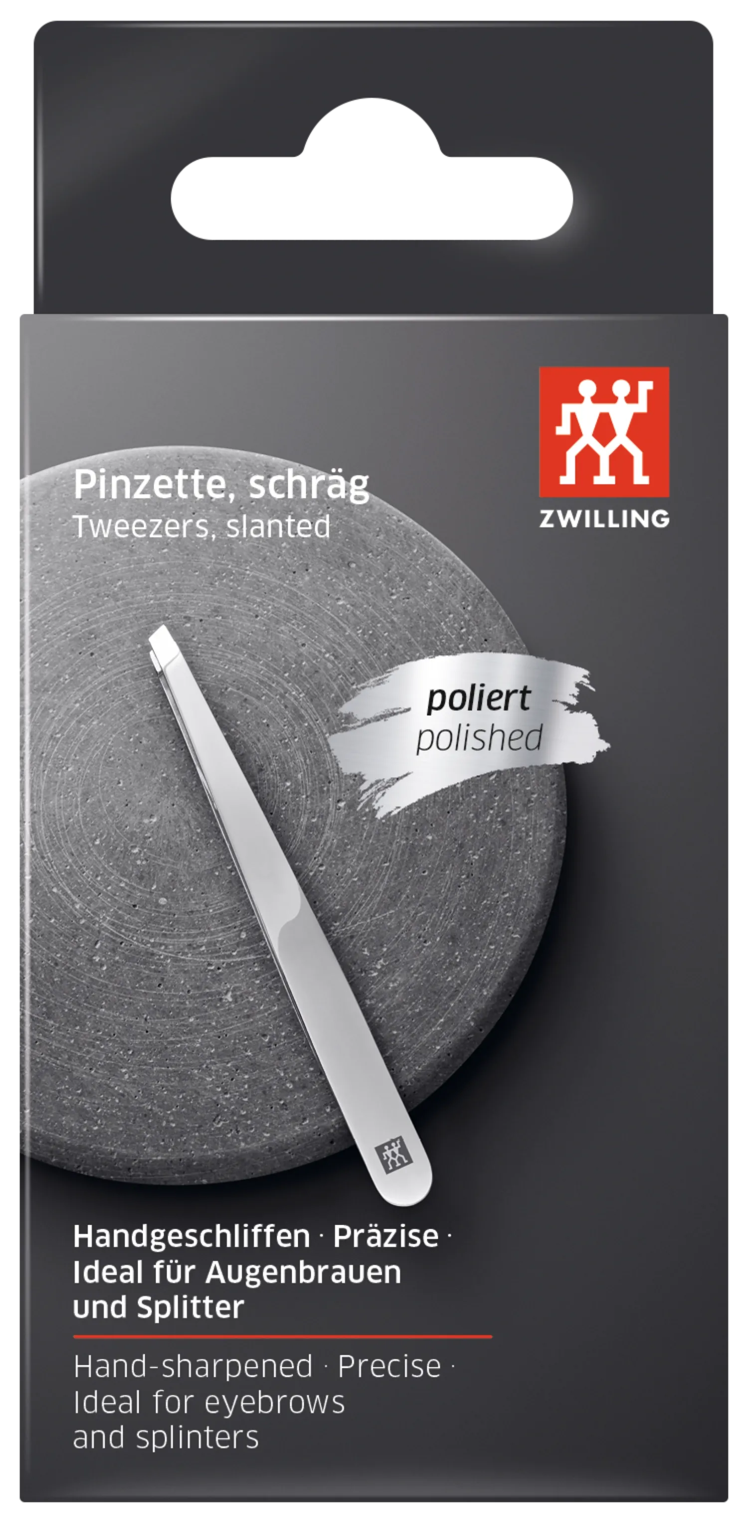 Zwilling 90mm Pinzette: Präzise, schräg, poliert für Perfektion.