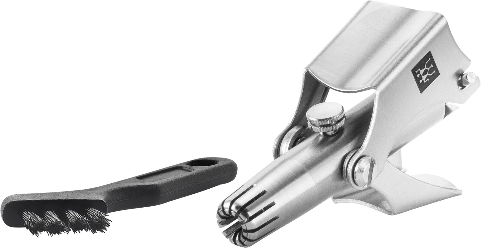 Der elegante Nasen- und Ohrhaartrimmer von Zwilling Beauty aus hochwertigem Edelstahl bietet präzise Haarentfernung und einfache Reinigung für optimale Hygiene.