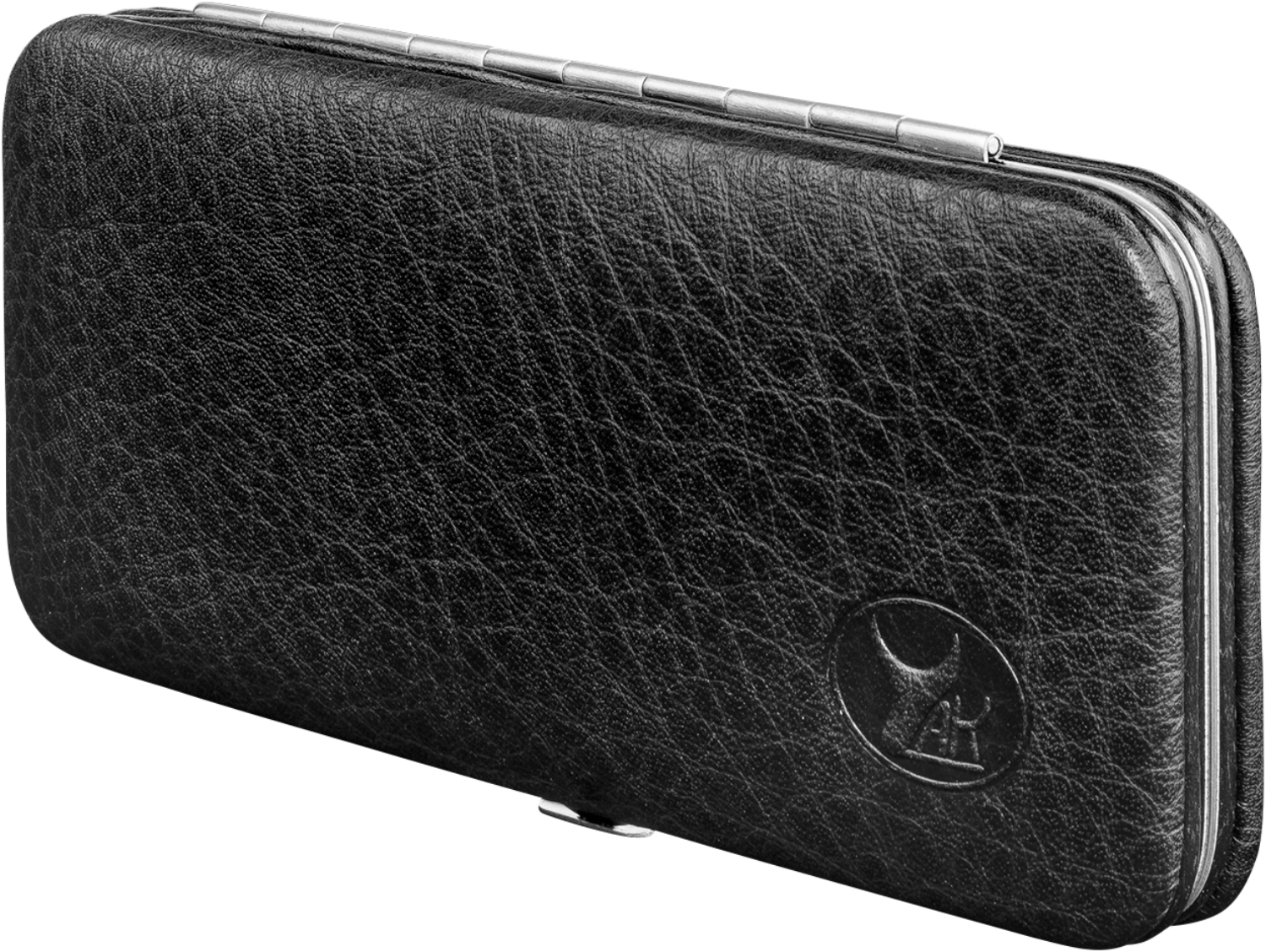 Elegantes 5-teiliges Rahmen-Etui aus feinem Yakleder in Schwarz, ideal für die professionelle Maniküre und Pediküre von Zwilling Beauty.