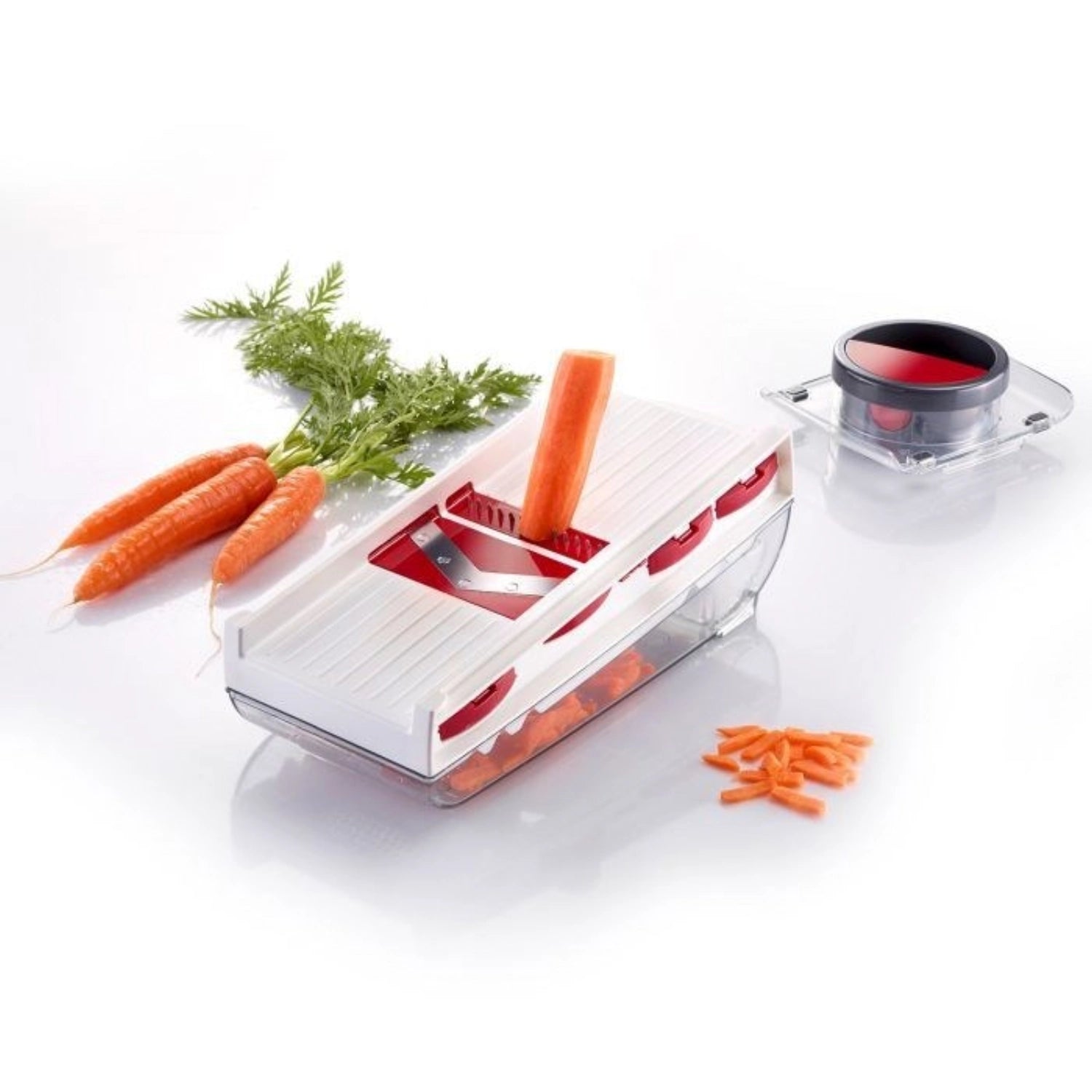 Effizienter Gemüsehobel Schnitzel-Spezi von Westmark, 30.5x13x14cm, ideal für gleichmäßige Gemüsestücke und kreative Kochideen.