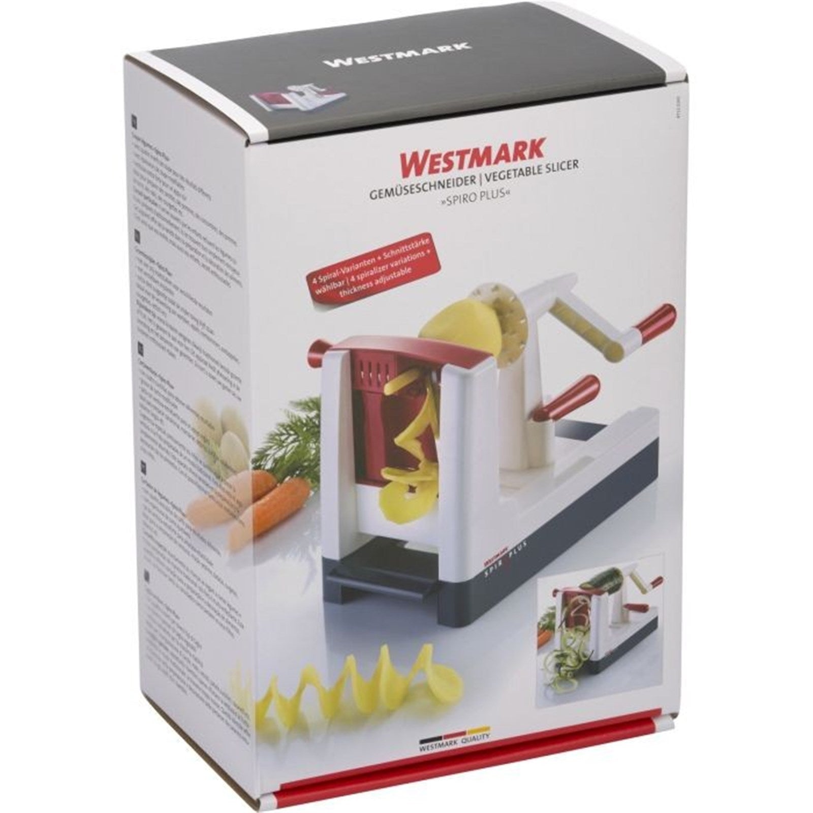 Der Westmark Spiro Plus Gemüseschneider verwandelt Gemüse mühelos in Spiralen, perfekt für gesunde und kreative Gerichte.