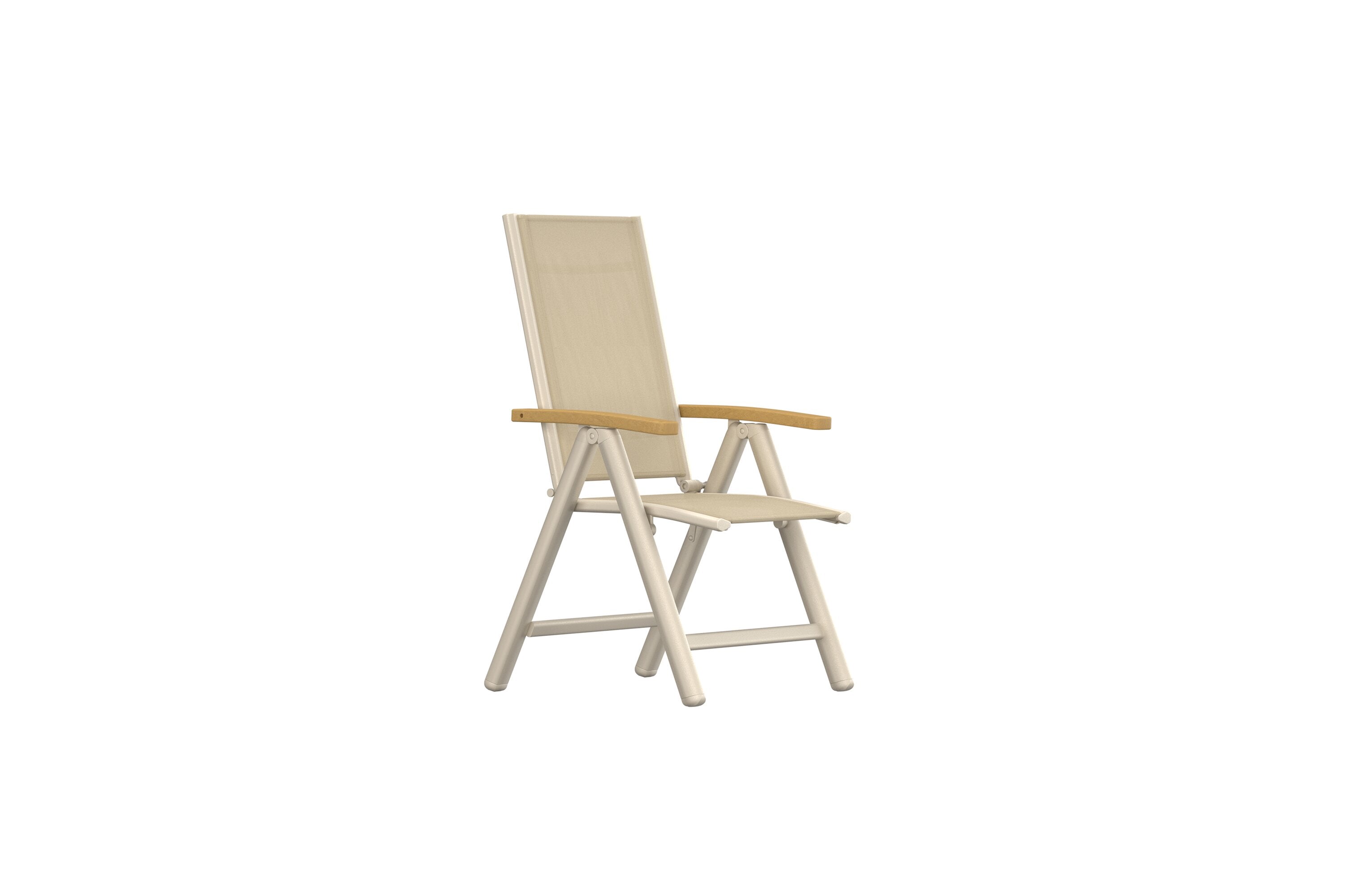 Moderner Panama Gartenstuhl in zartem Beige, perfekt für entspannte Stunden im Garten oder auf der Terrasse, von Venture Home.