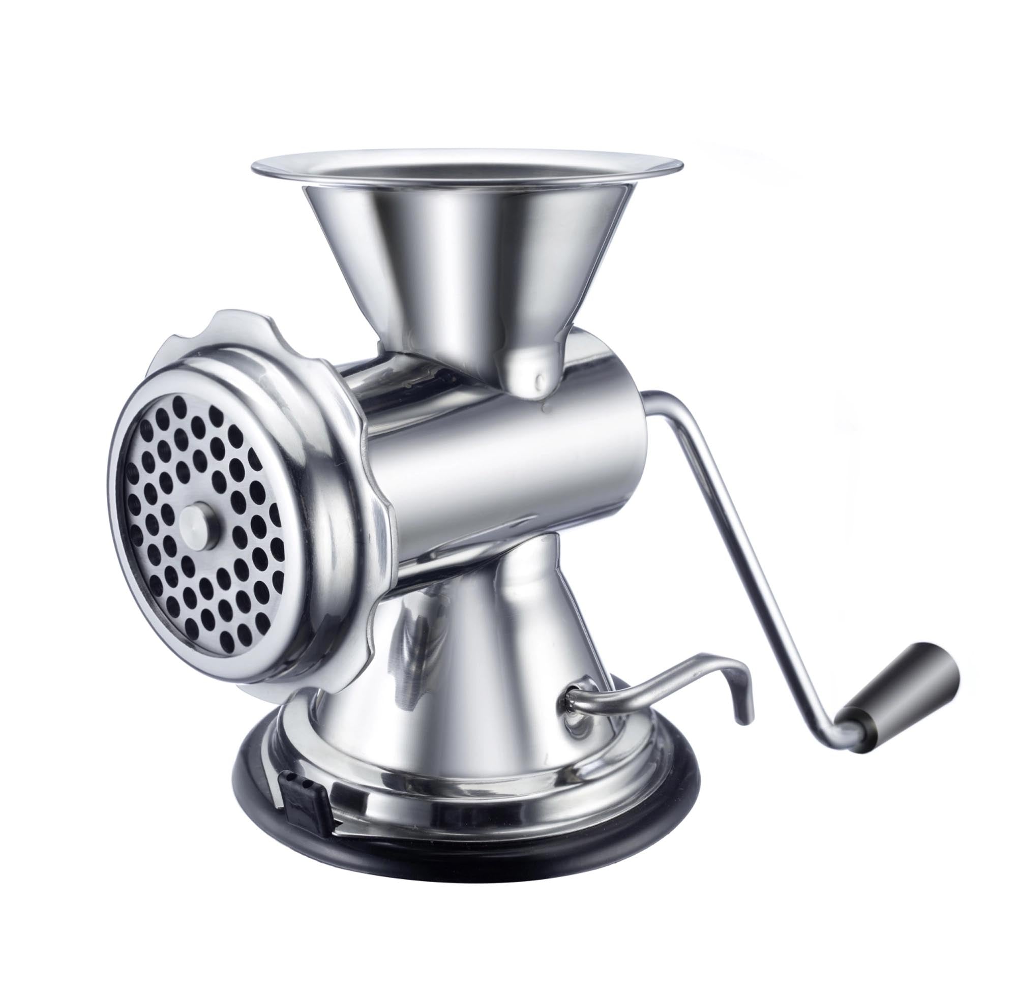 Fleischwolf aus Edelstahl Grösse 8 u. 3 Lochscheiben, 27x12x in Silber präsentiert im Onlineshop von KAQTU Design AG. Küchengerät ist von Westmark