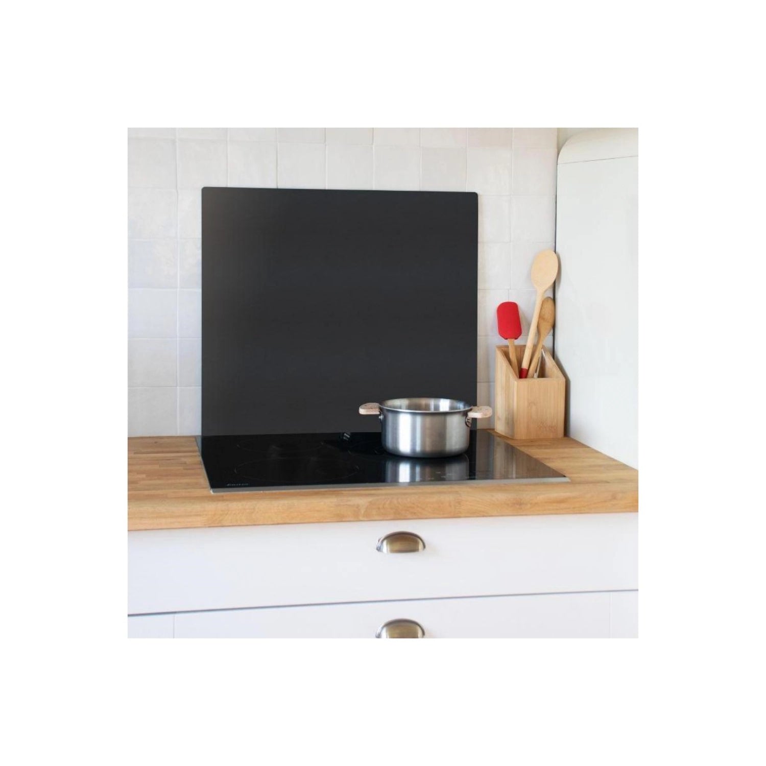 Pebbly Couvercle en vitrocéramique, noir, 57x50cm