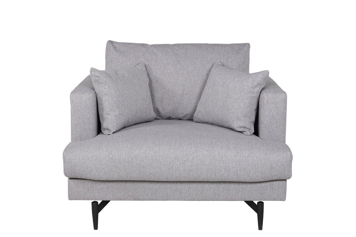 Sofia Sessel in Grau präsentiert im Onlineshop von KAQTU Design AG. Sessel mit Armlehnen ist von Venture Home