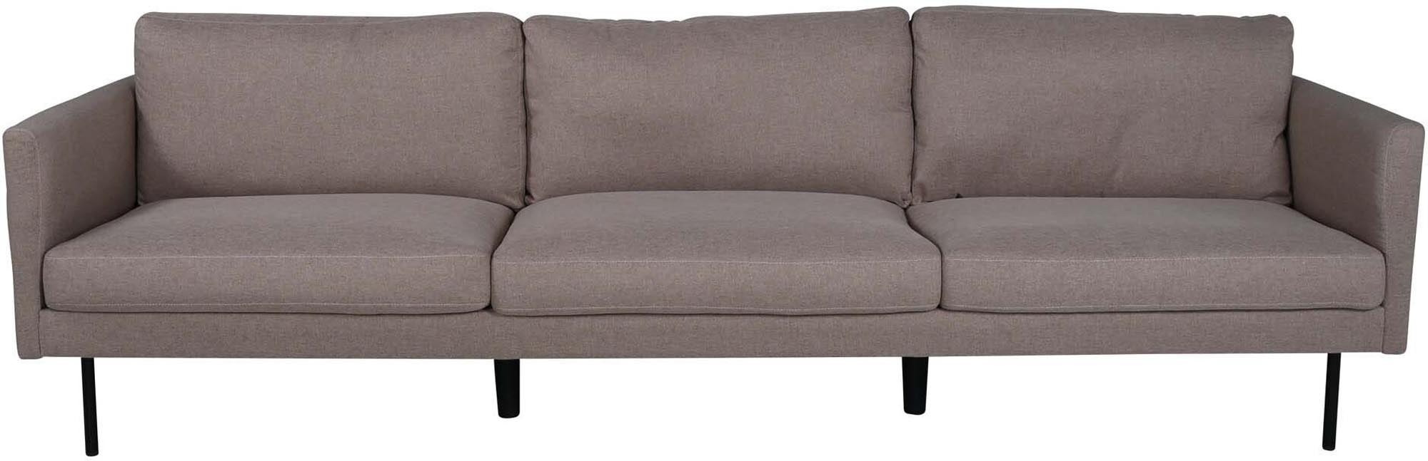 Elegantes Zoom 3er Sofa von Venture Home in Hellbeige: Stilvolles skandinavisches Design, weiche Samtoberfläche, ideal für modernes Wohnen.