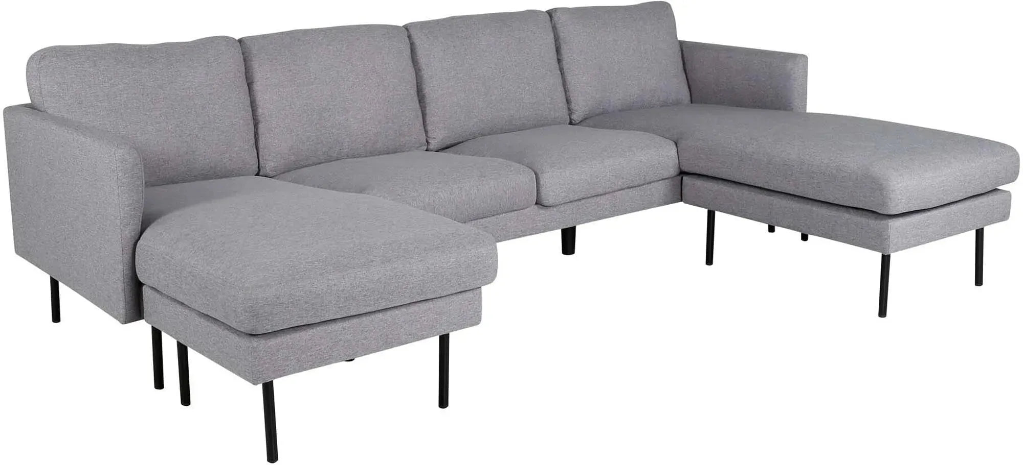 Komfortables Zoom U-Sofa von Venture Home mit stilvollem Samtbezug.