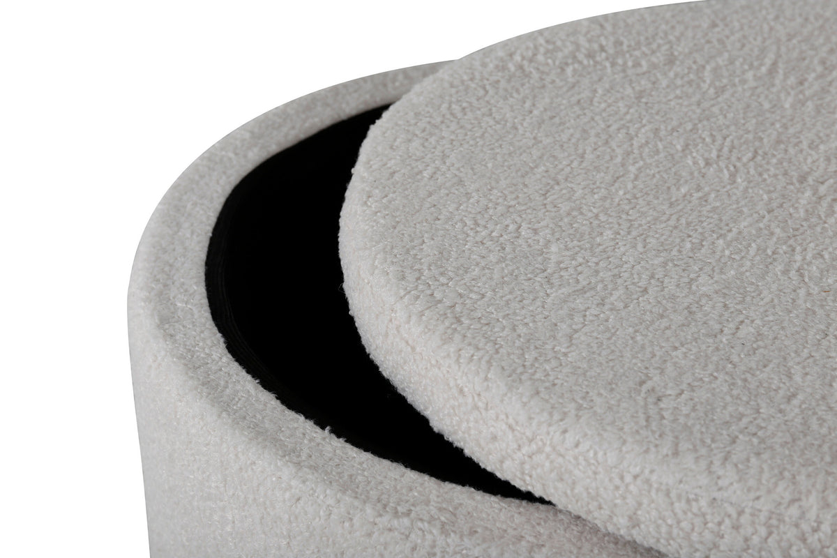 Dunken Ottoman / Pouf in Weiss präsentiert im Onlineshop von KAQTU Design AG. Pouf ist von Venture Home