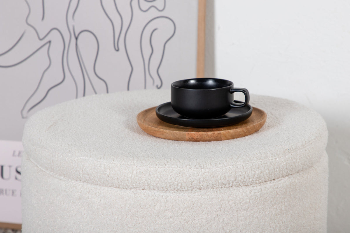 Dunken Ottoman / Pouf in Weiss präsentiert im Onlineshop von KAQTU Design AG. Pouf ist von Venture Home