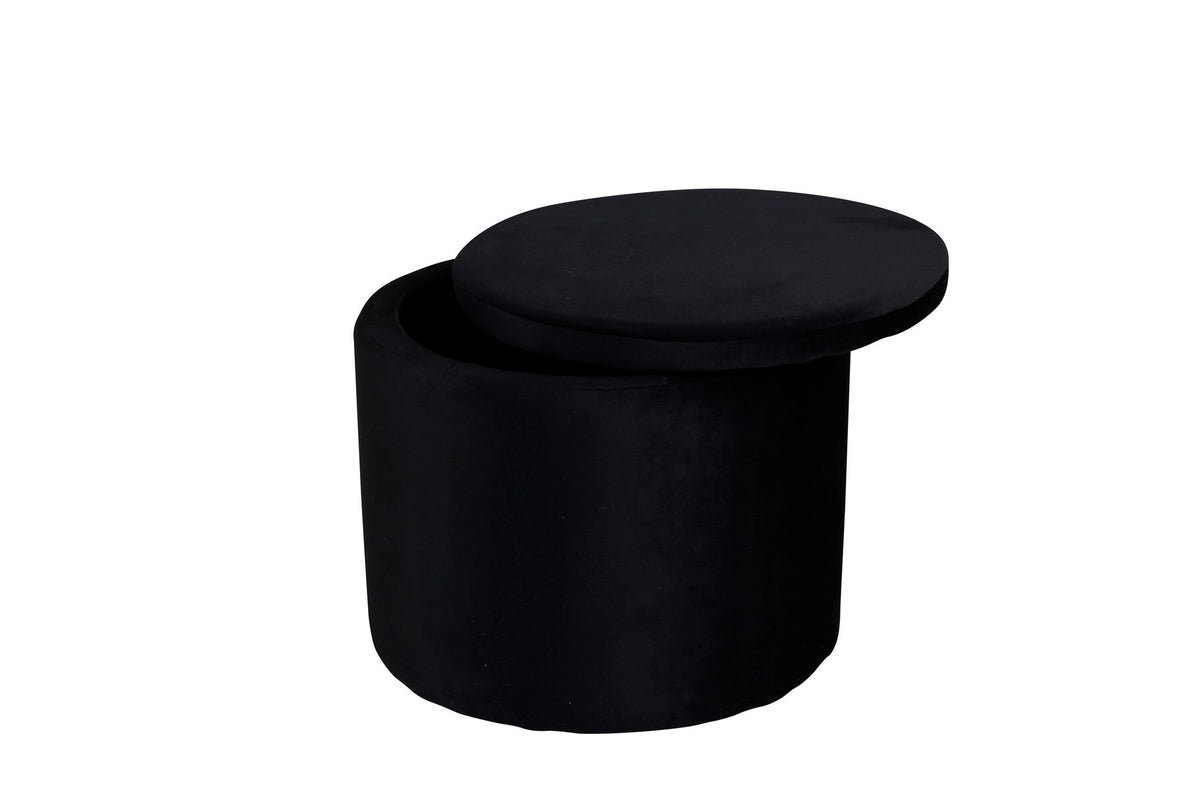 Dunken Ottoman / Pouf in Schwarz präsentiert im Onlineshop von KAQTU Design AG. Pouf ist von Venture Home
