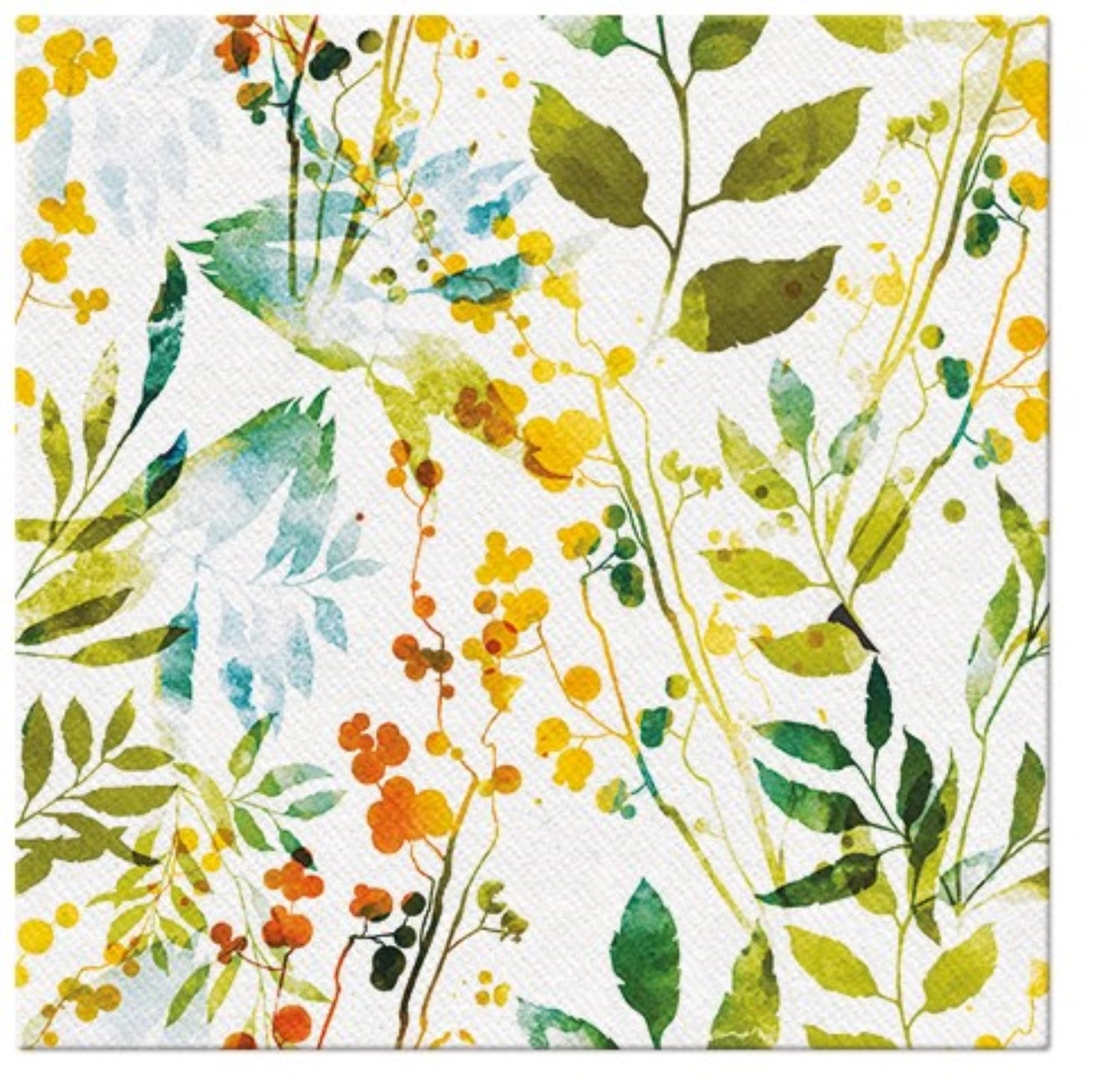 Servietten Dinner 50x Wasserfarb-Blätter, 40x40cm in Mehrfarbig präsentiert im Onlineshop von KAQTU Design AG. Servietten ist von PAW