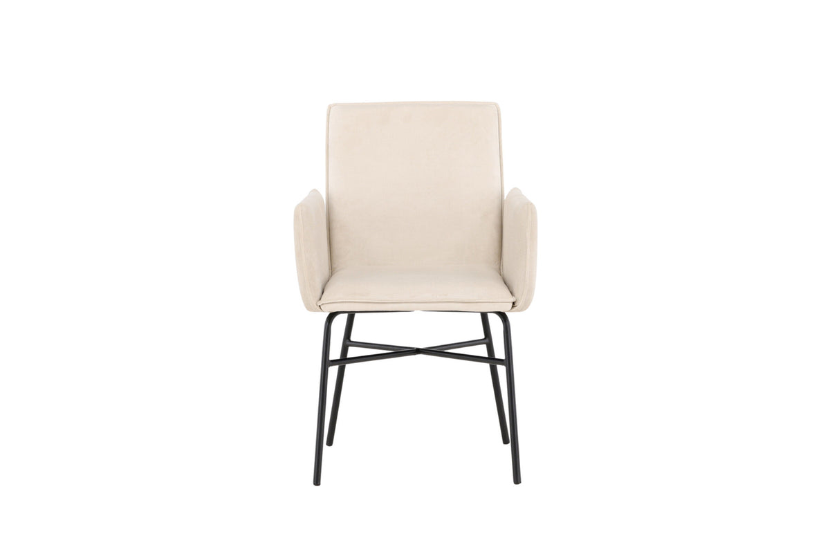 Petra Esszimmerstuhl in Beige präsentiert im Onlineshop von KAQTU Design AG. Stuhl mit Armlehne ist von Venture Home