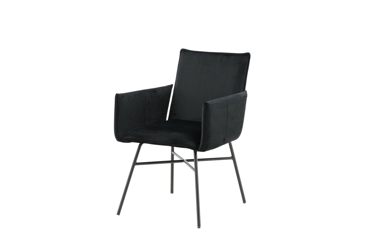 Petra Stuhl in Schwarz präsentiert im Onlineshop von KAQTU Design AG. Stuhl mit Armlehne ist von Venture Home