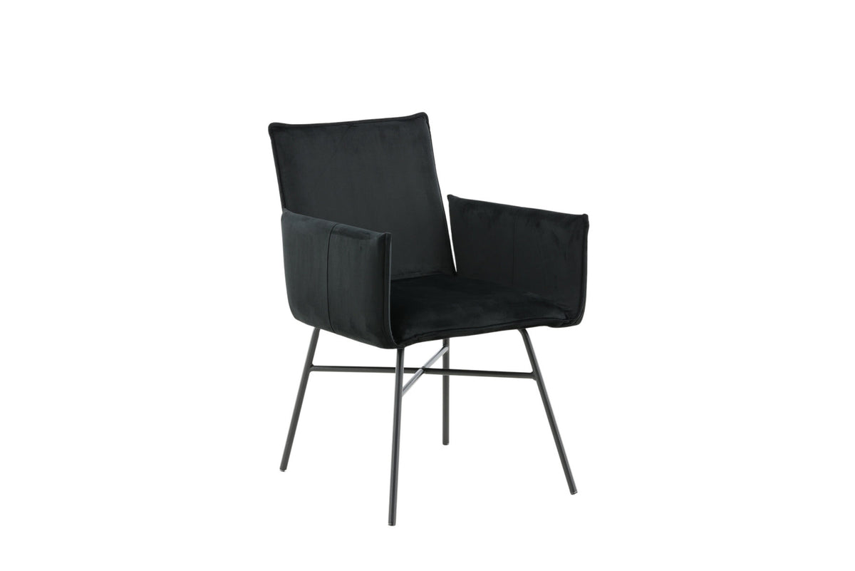 Petra Stuhl in Schwarz präsentiert im Onlineshop von KAQTU Design AG. Stuhl mit Armlehne ist von Venture Home