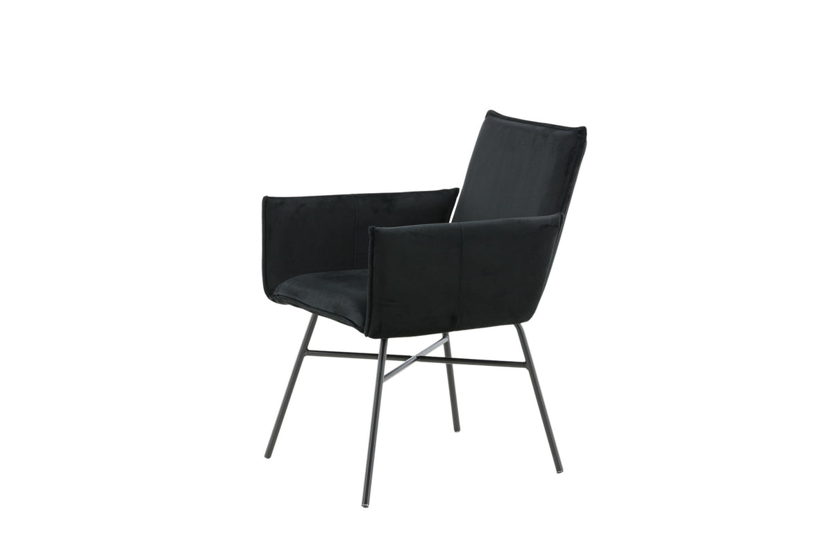 Petra Stuhl in Schwarz präsentiert im Onlineshop von KAQTU Design AG. Stuhl mit Armlehne ist von Venture Home