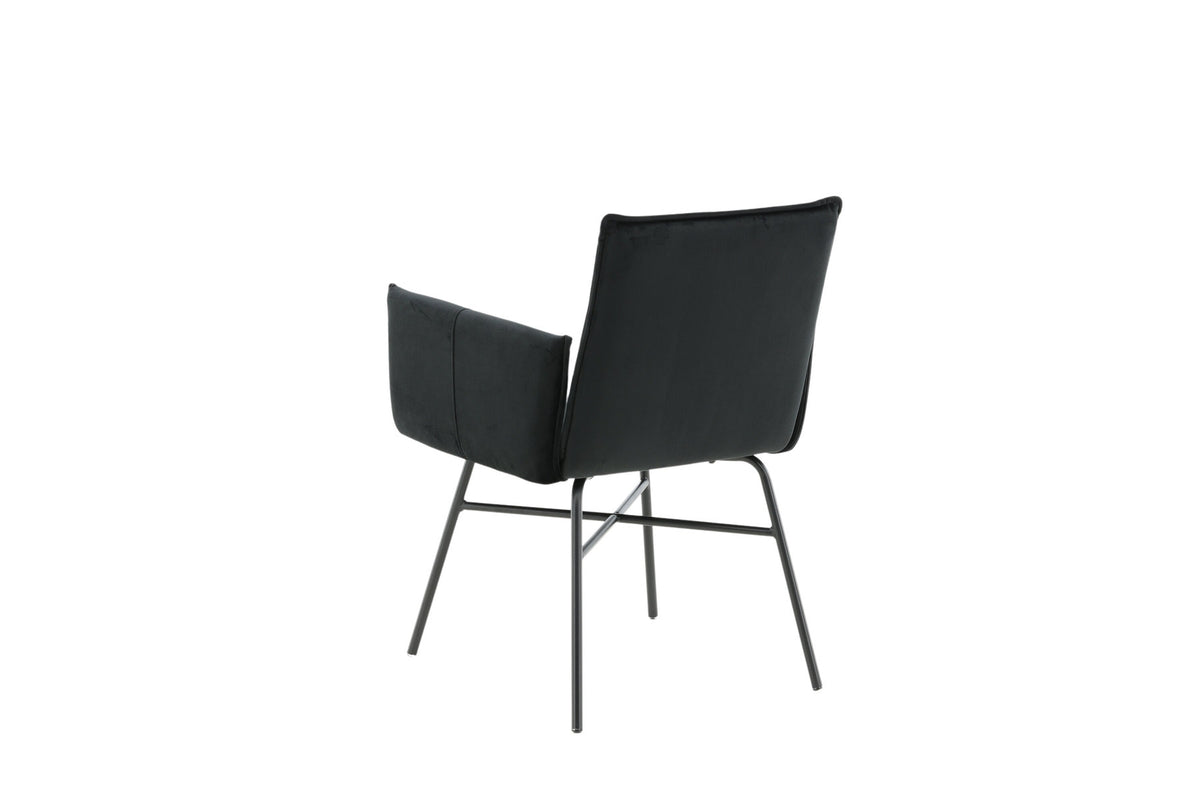 Petra Stuhl in Schwarz präsentiert im Onlineshop von KAQTU Design AG. Stuhl mit Armlehne ist von Venture Home