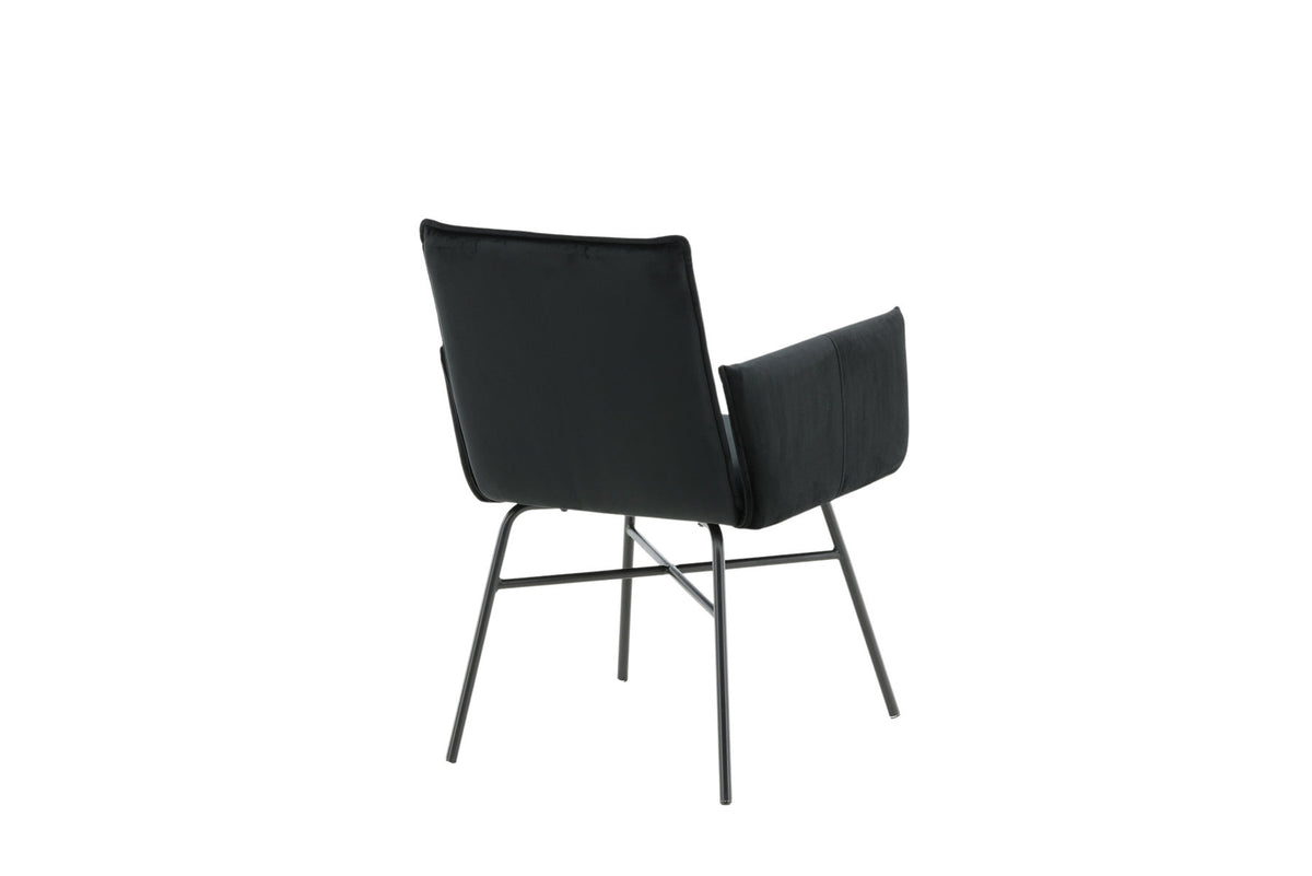 Petra Stuhl in Schwarz präsentiert im Onlineshop von KAQTU Design AG. Stuhl mit Armlehne ist von Venture Home
