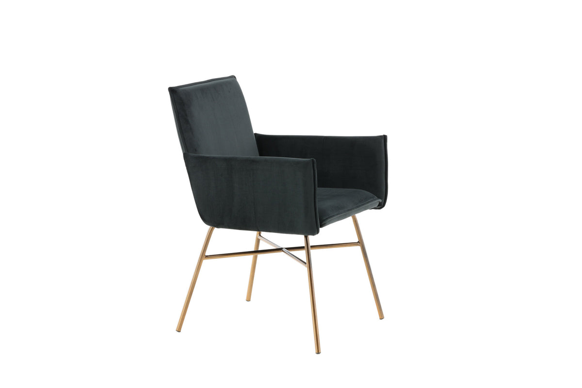 Petra Stuhl in Schwarz / Kupfer präsentiert im Onlineshop von KAQTU Design AG. Stuhl mit Armlehne ist von Venture Home