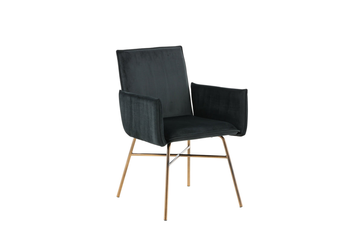 Petra Stuhl in Schwarz / Kupfer präsentiert im Onlineshop von KAQTU Design AG. Stuhl mit Armlehne ist von Venture Home