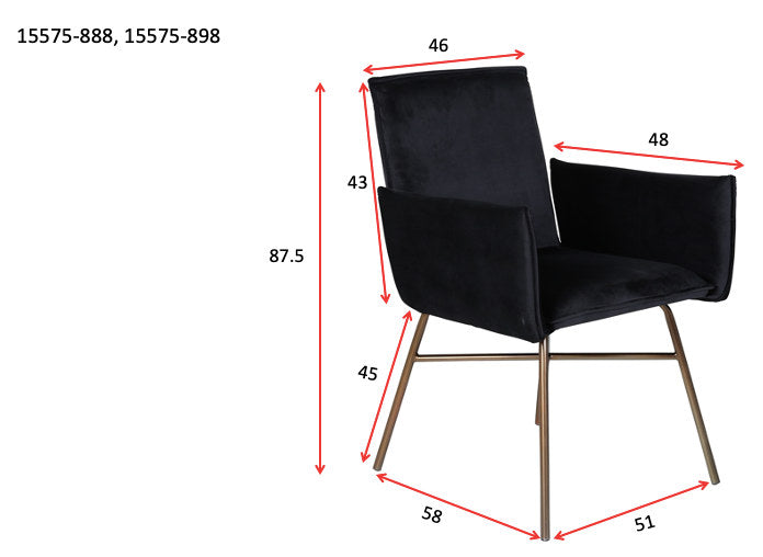 Petra Stuhl in Schwarz / Kupfer präsentiert im Onlineshop von KAQTU Design AG. Stuhl mit Armlehne ist von Venture Home