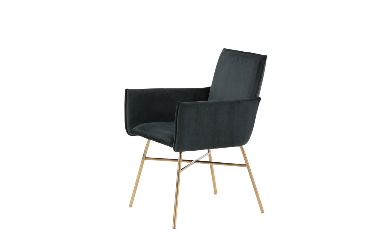 Petra Stuhl in Schwarz / Kupfer präsentiert im Onlineshop von KAQTU Design AG. Stuhl mit Armlehne ist von Venture Home