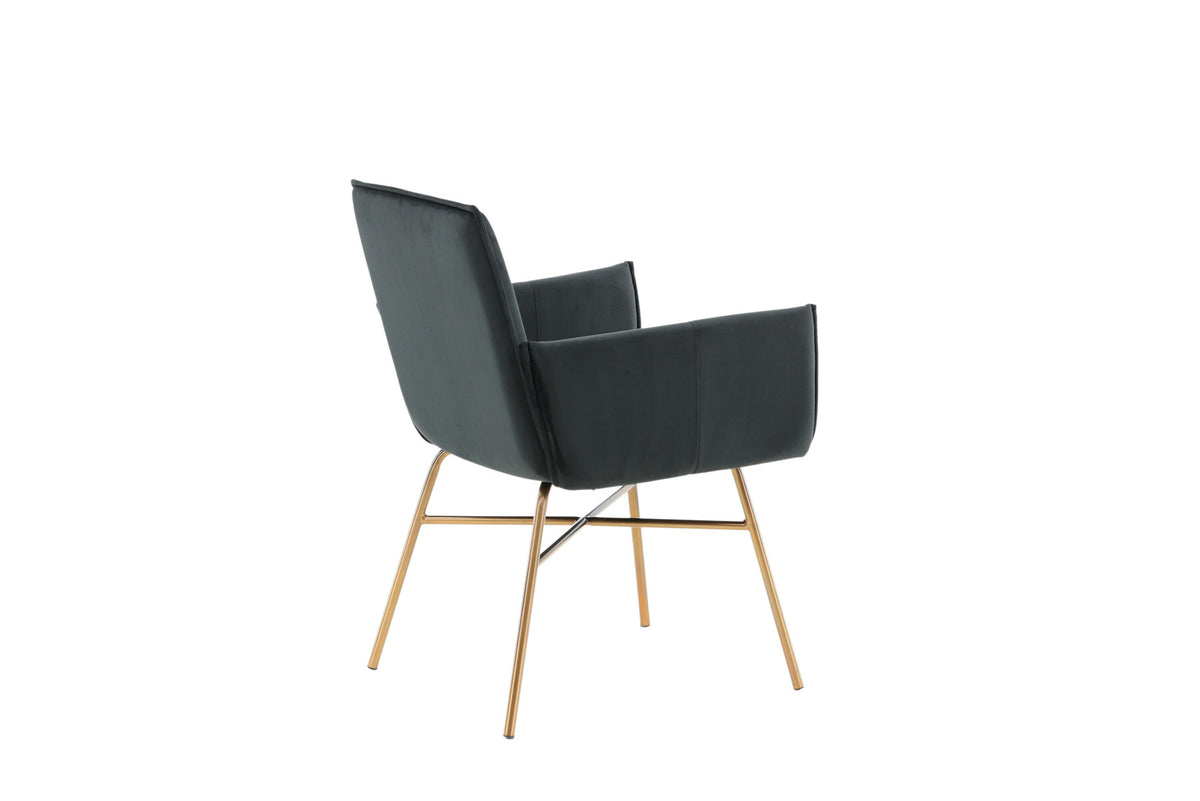 Petra Stuhl in Schwarz / Kupfer präsentiert im Onlineshop von KAQTU Design AG. Stuhl mit Armlehne ist von Venture Home