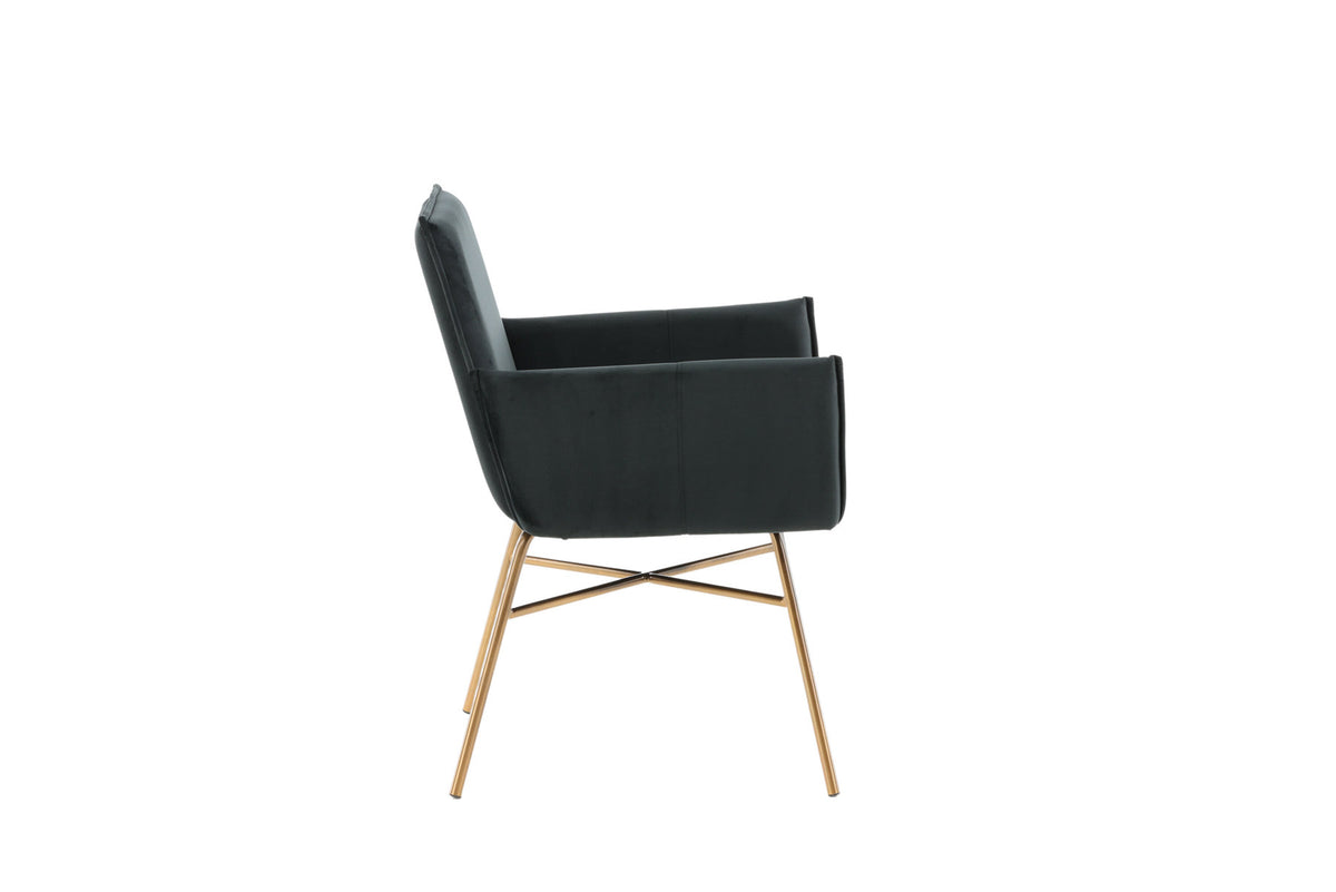 Petra Stuhl in Schwarz / Kupfer präsentiert im Onlineshop von KAQTU Design AG. Stuhl mit Armlehne ist von Venture Home