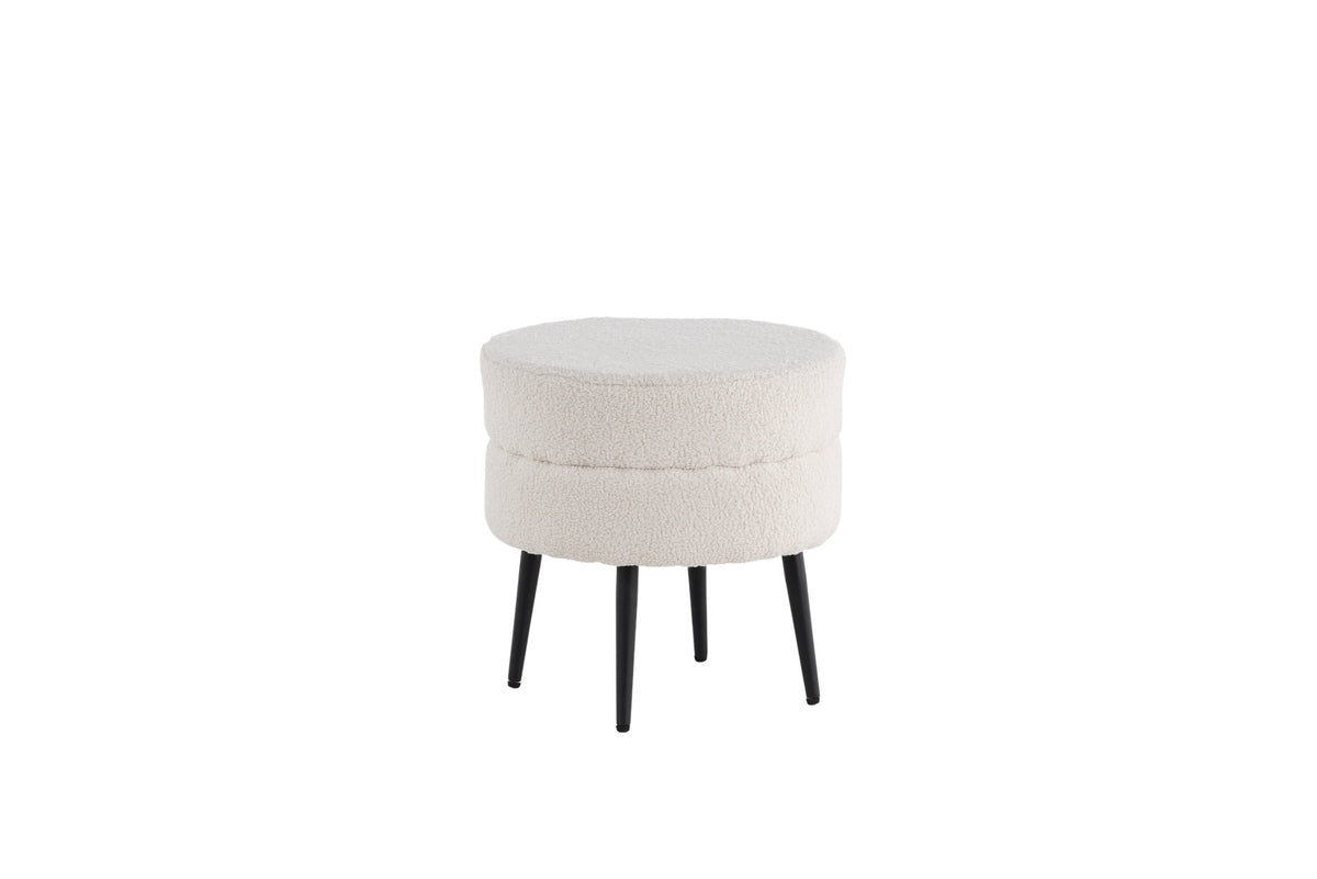 Pot Ottoman / Pouf in Weiss präsentiert im Onlineshop von KAQTU Design AG. Pouf ist von Venture Home