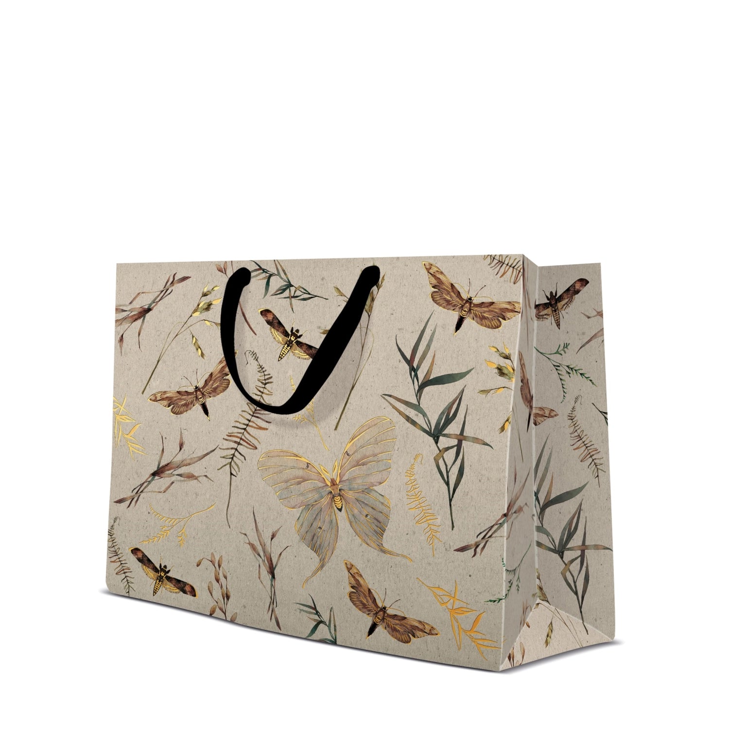 Geschenktüte Moths 33.5x26.5x13 cm in Beige präsentiert im Onlineshop von KAQTU Design AG. Geschenkzubehör ist von PAW