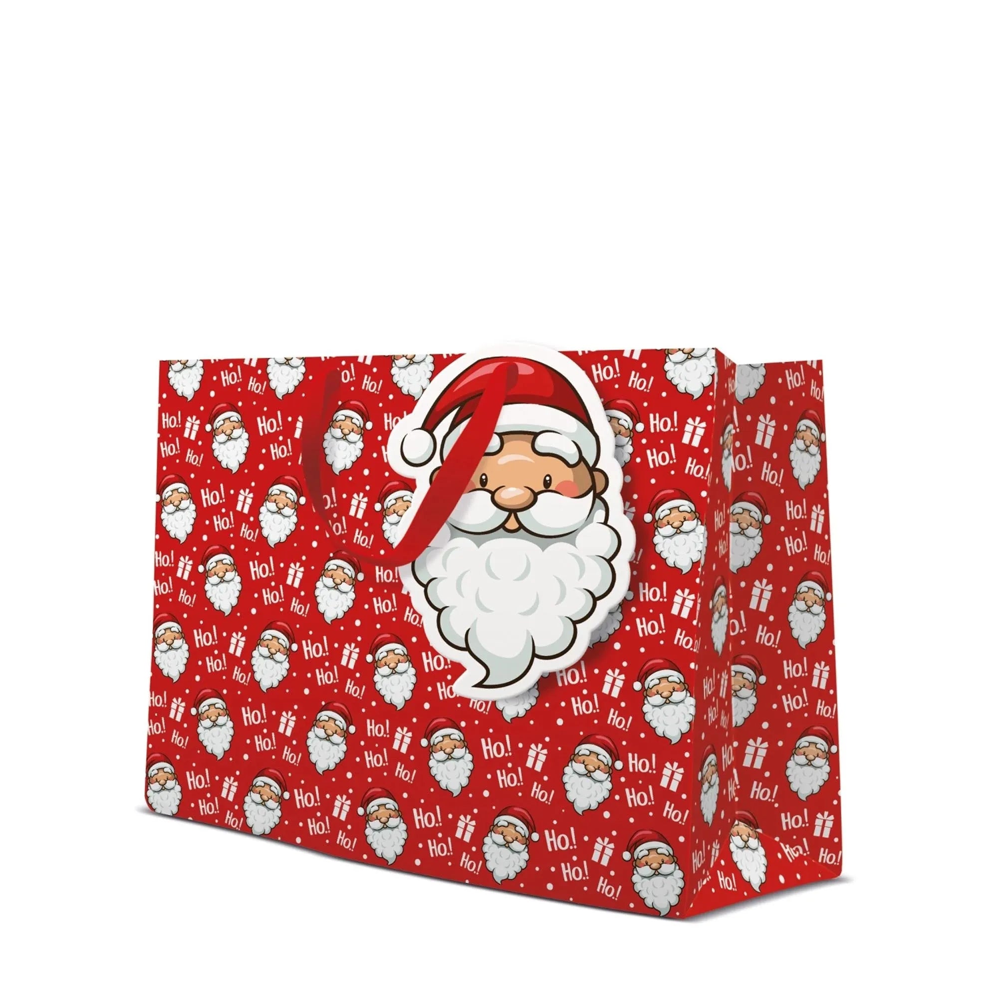 Stilvolle Geschenktüte "Ho ho ho" von PAW Decor, 33.5x26.5x13 cm, ideal für Weihnachtsgeschenke, umweltfreundlich und robust.