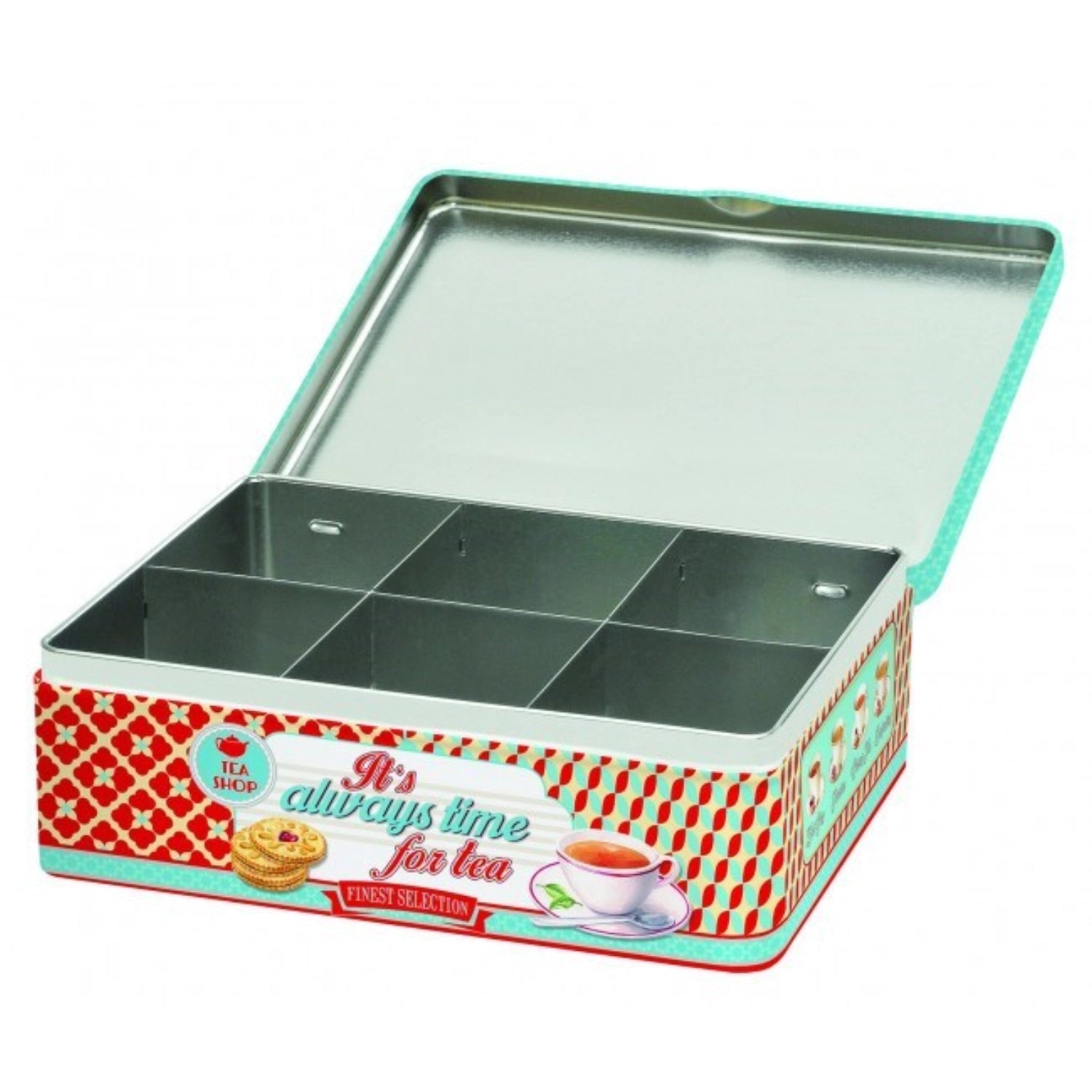 Elegante Teebox von Easy Life mit 6 Fächern, ideal für Teeliebhaber. Maße: 20,5x16x7cm. Perfekt zur stilvollen Teelagerung.
