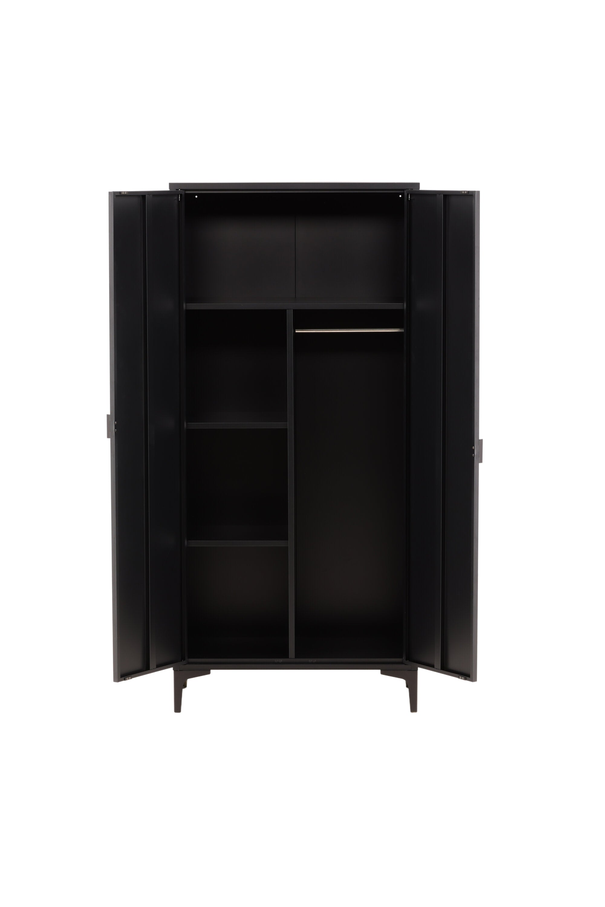 Piring Garderobe in Schwarz präsentiert im Onlineshop von KAQTU Design AG. Drehtürenschrank ist von Venture Home
