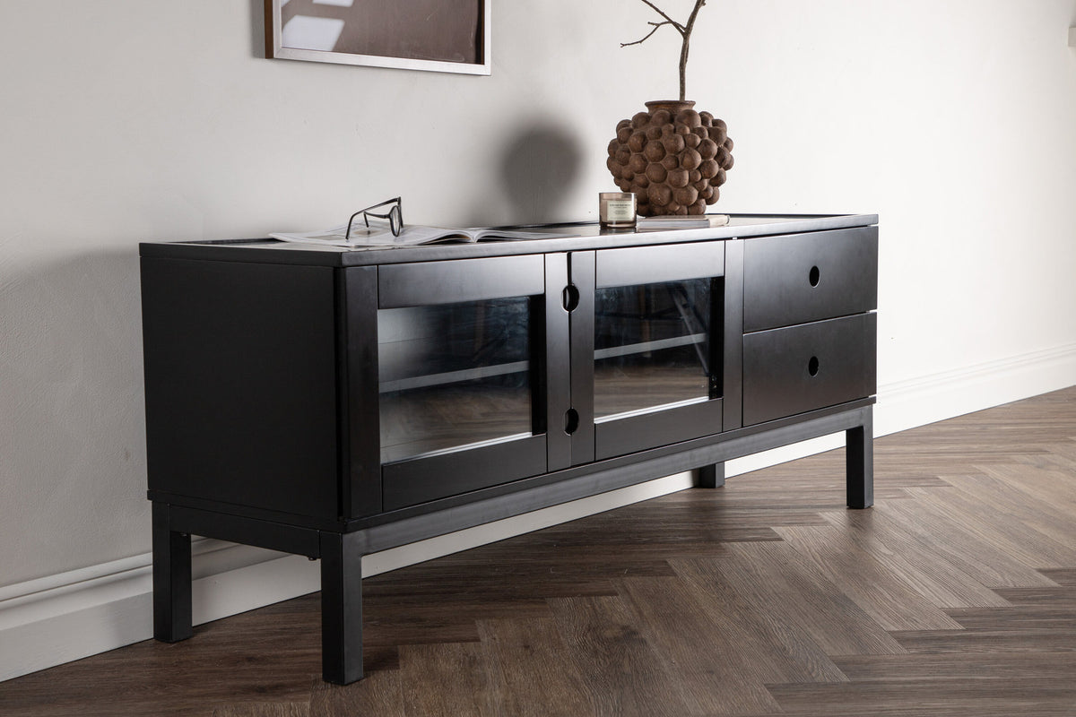 Alcoa Kabinett in Schwarz präsentiert im Onlineshop von KAQTU Design AG. Regal Zubehör ist von Venture Home