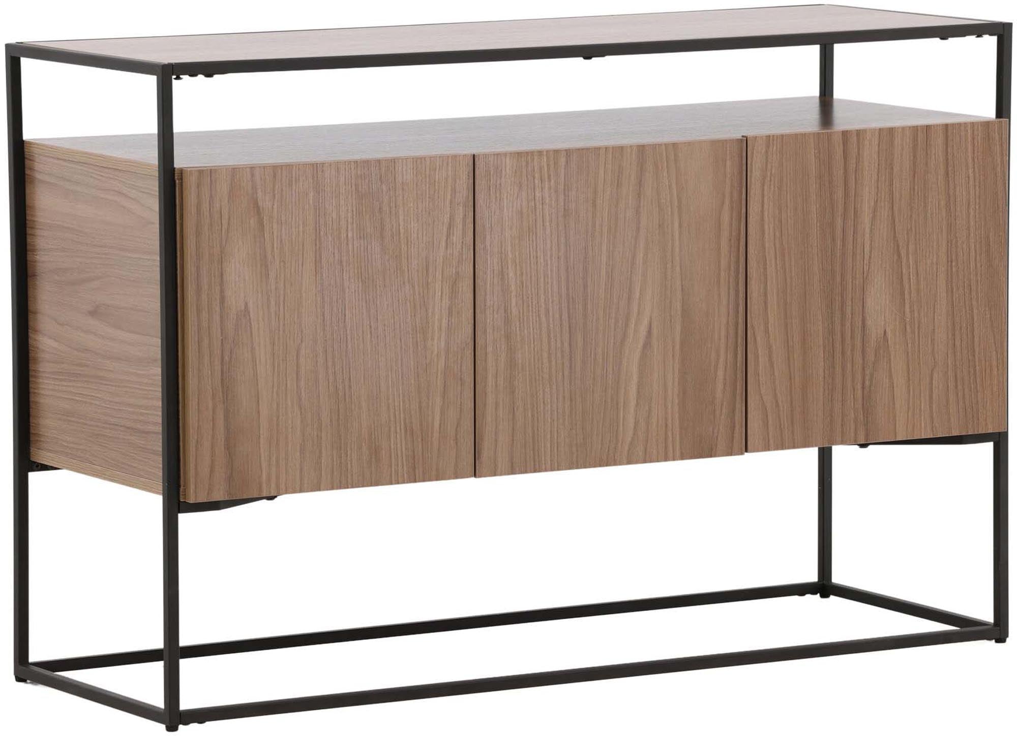 Stilvoller Kingsport Kabinett von Venture Home aus robustem Pappelholz und modernem Stahlrahmen – ideal für kreative Aufbewahrungslösungen.