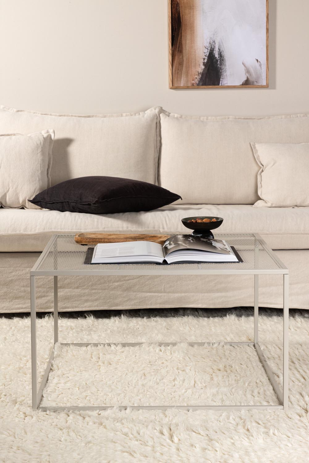 Netz Coffee Tisch in Beige präsentiert im Onlineshop von KAQTU Design AG. Beistelltisch ist von Venture Home