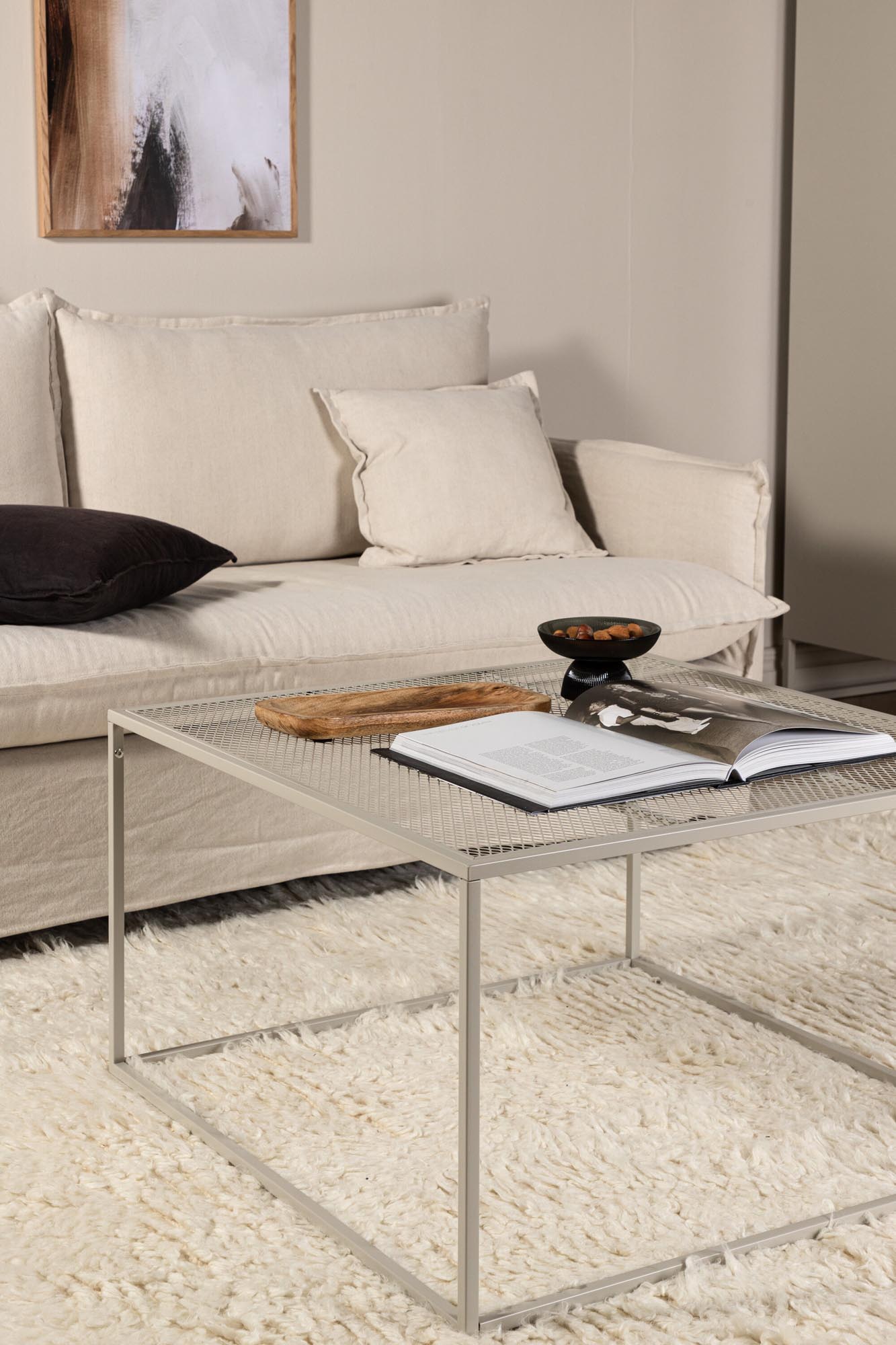Venture Home Netz Coffee Tisch: Zeitloses Design in Beige.