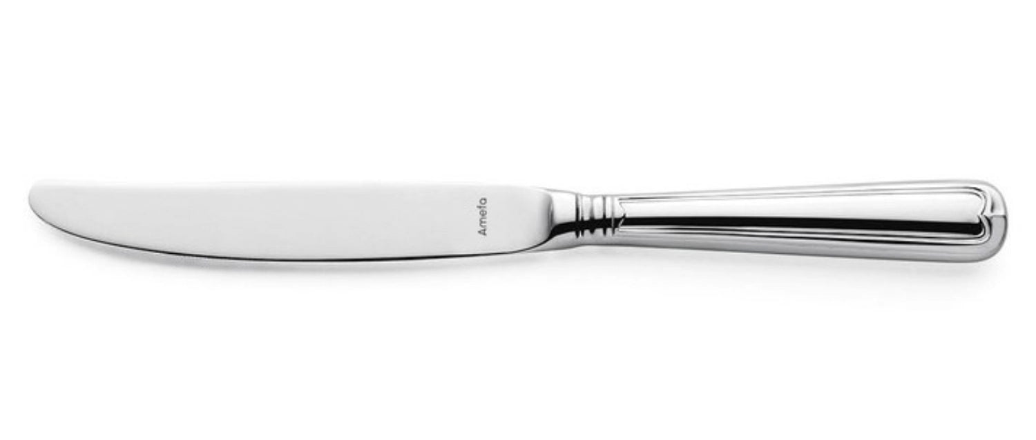 Elegantes Menümesser "Augsburger Faden" von Amefa, gefertigt aus hochwertigem 18/10 Edelstahl, perfekt für festliche Tische und exquisite Mahlzeiten.