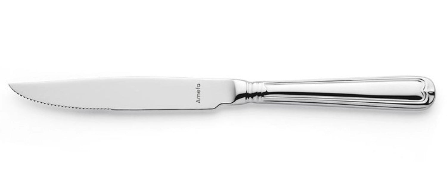 Hochwertiges Steakmesser "Augsburger Faden" von Amefa, aus robustem 18/10 Edelstahl, ideal für saftige Steaks, mit eleganter Hochglanz-Oberfläche.