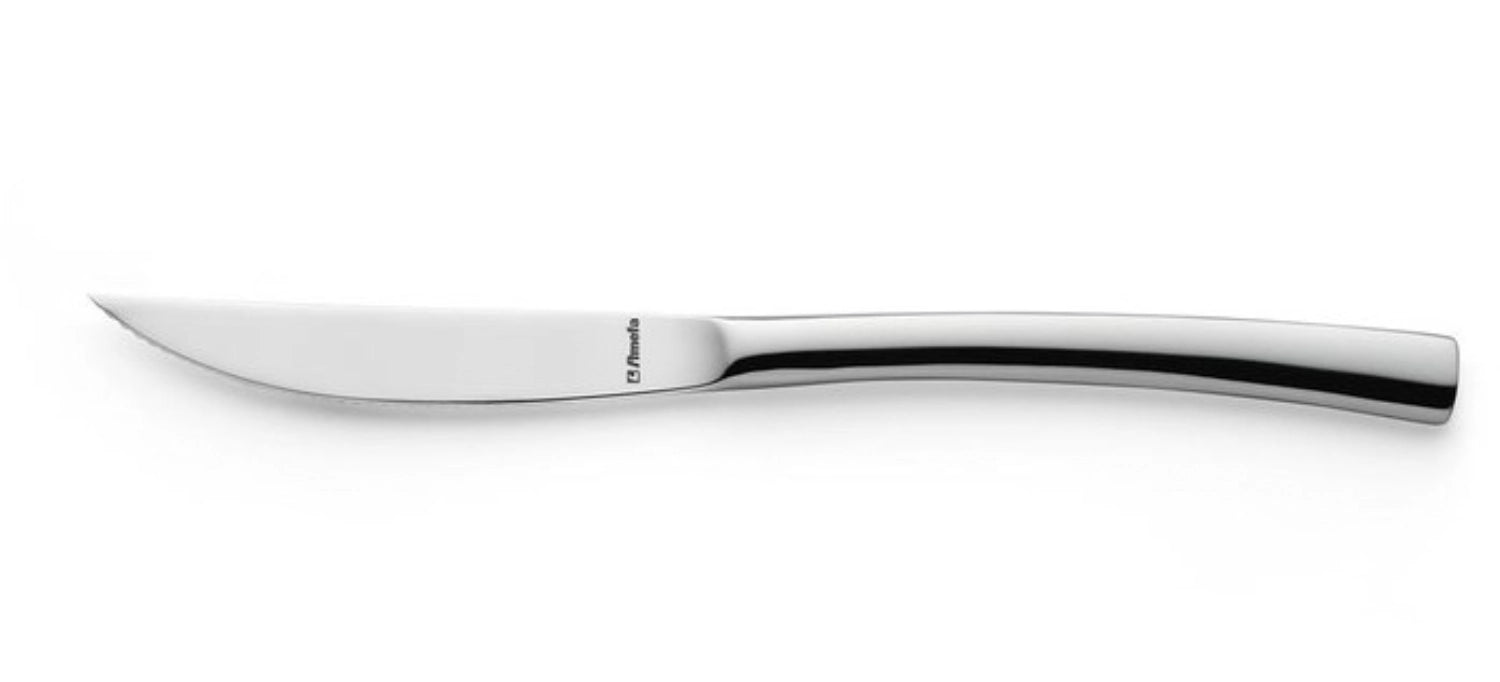 Hochglänzendes Aurora Steakmesser von Amefa, gefertigt aus robustem 18/10 Edelstahl, ideal für saftige Steaks und stilvolles Servieren.