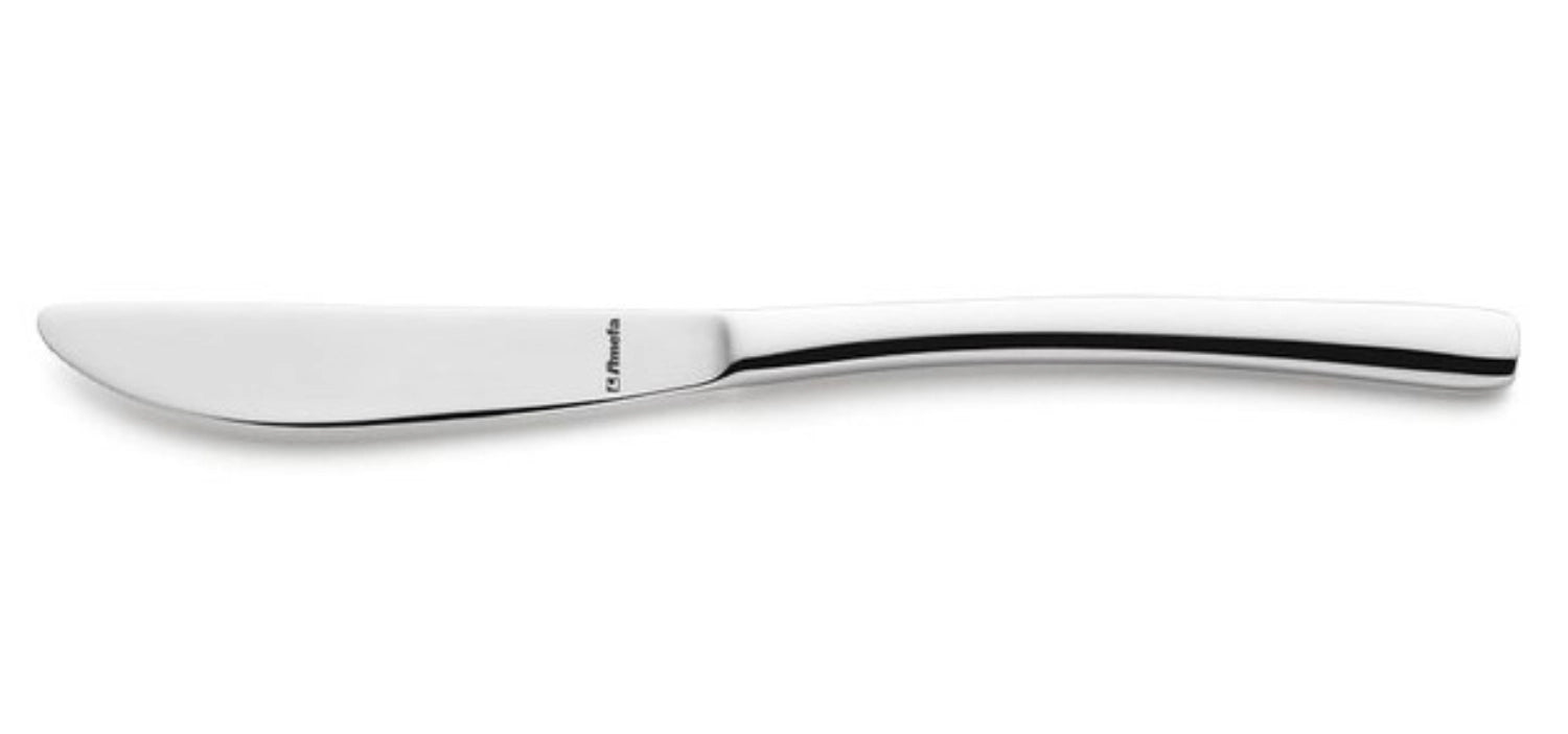 Elegantes Aurora Dessertmesser von Amefa, gefertigt aus robustem 18/10 Edelstahl mit hochglänzender Oberfläche, perfekt für exquisite Desserts.