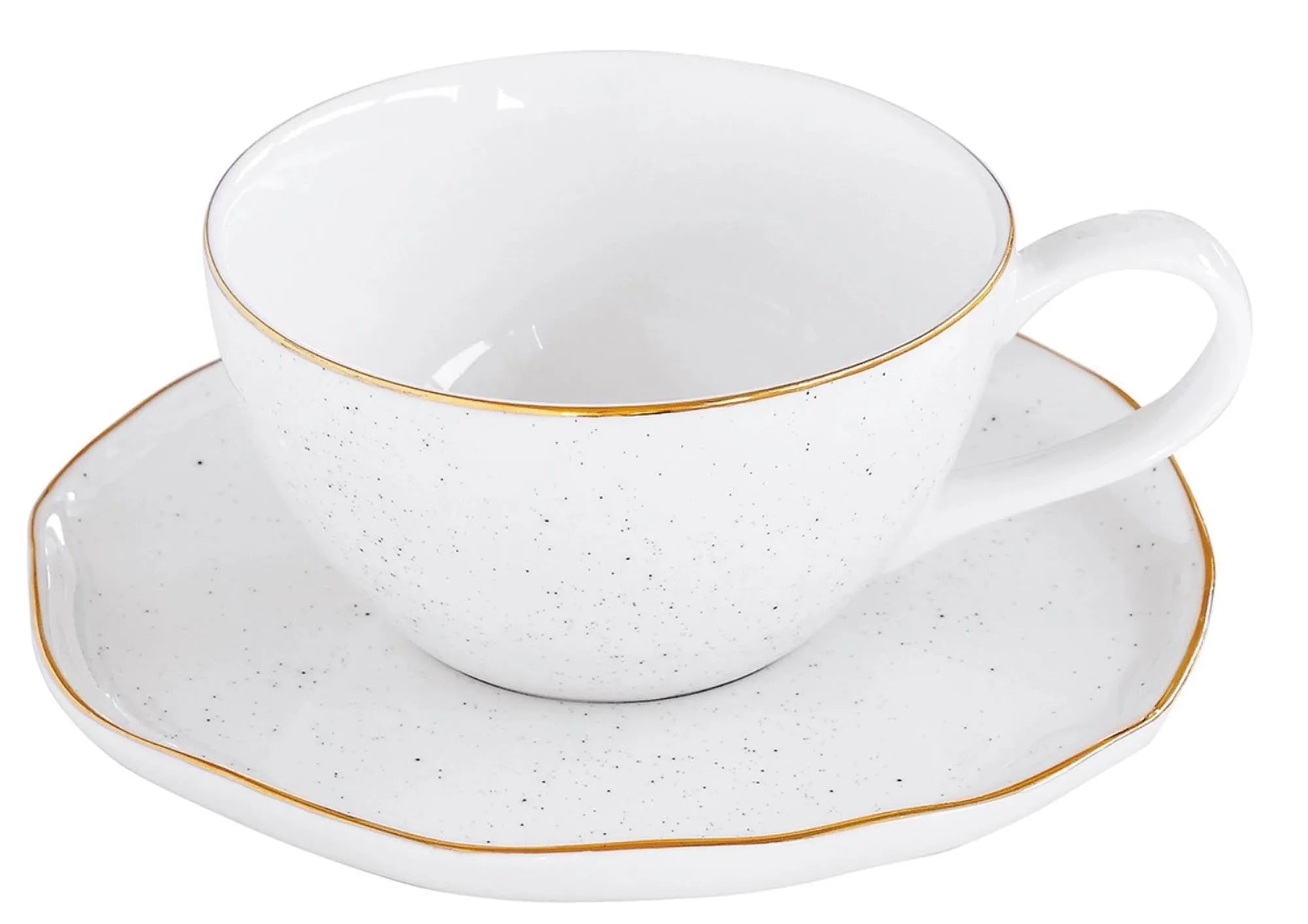 Artesanal Kaffeetasse und Untertasse, weiss, 250ml - KAQTU Design