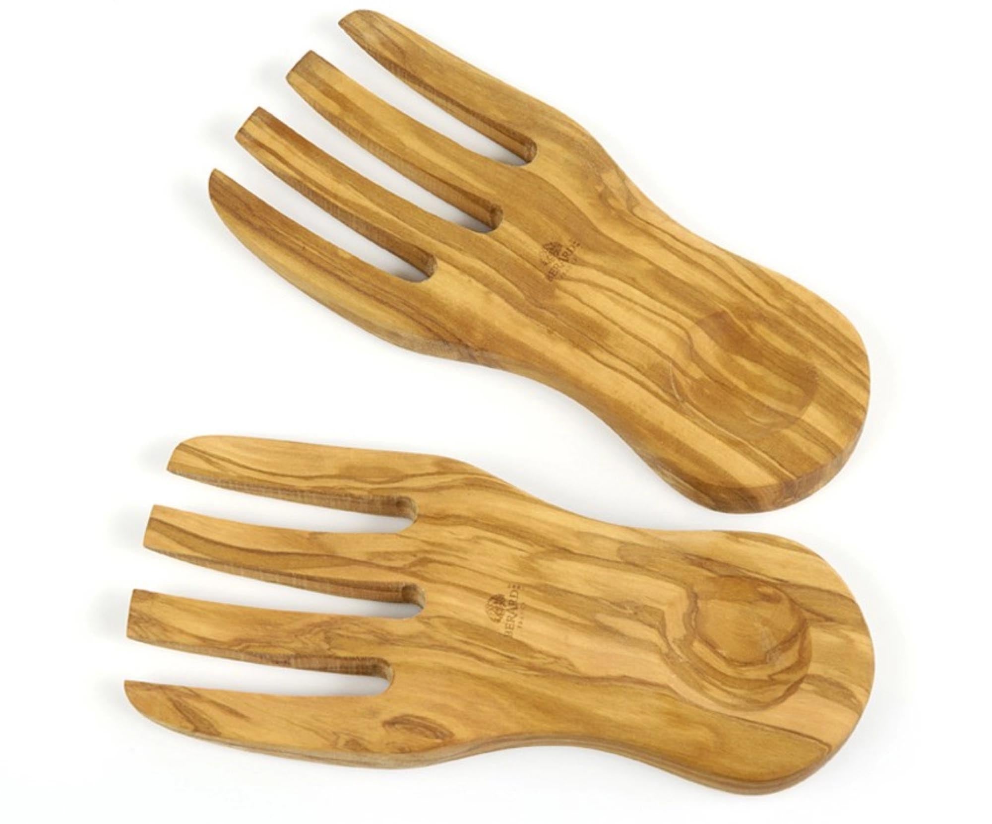 Salat-Spaghettischöpfer Olivenholz 2er Set